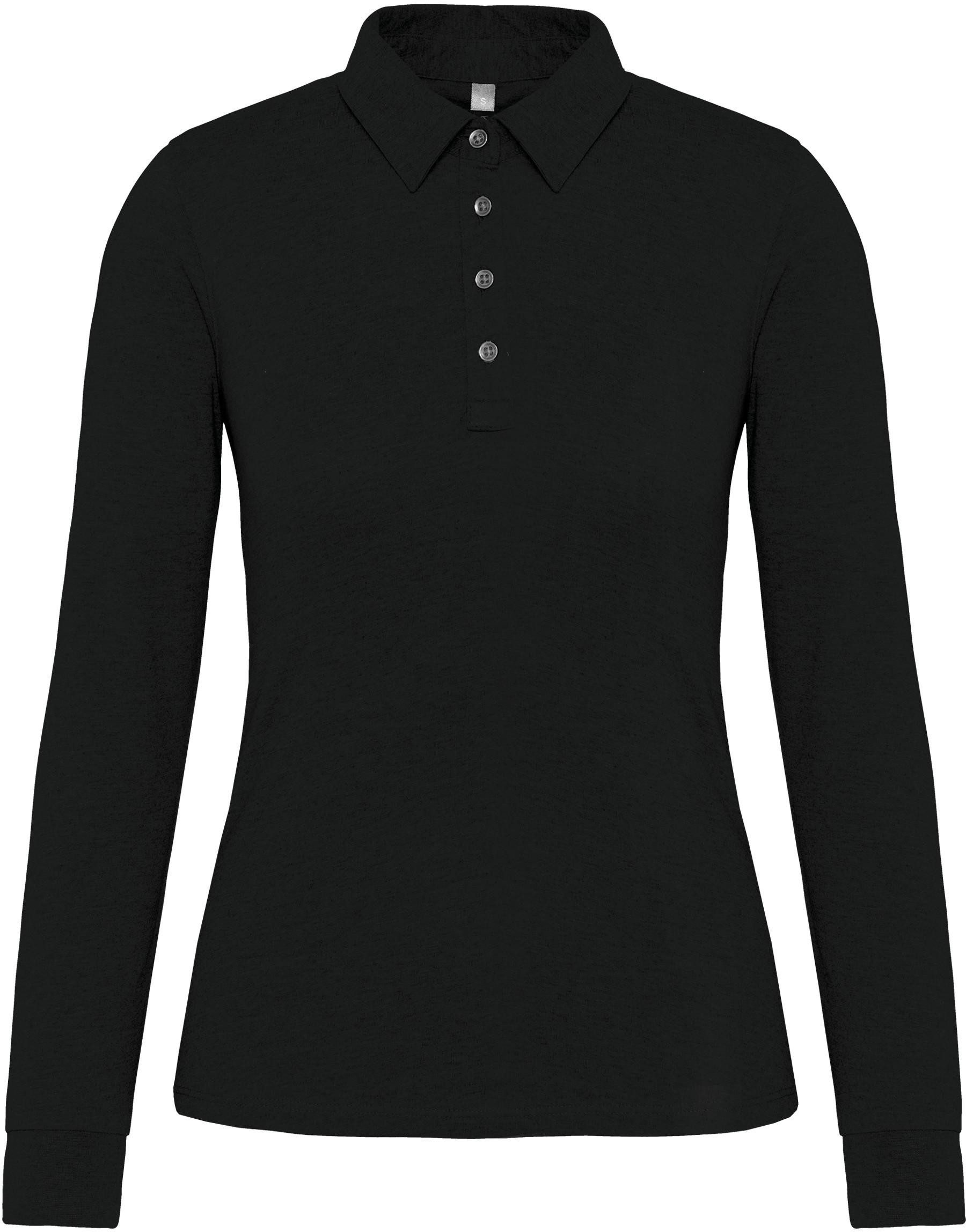 Kariban Langarm-Poloshirt Langarm-Polohemd für Damen aus Jersey günstig online kaufen