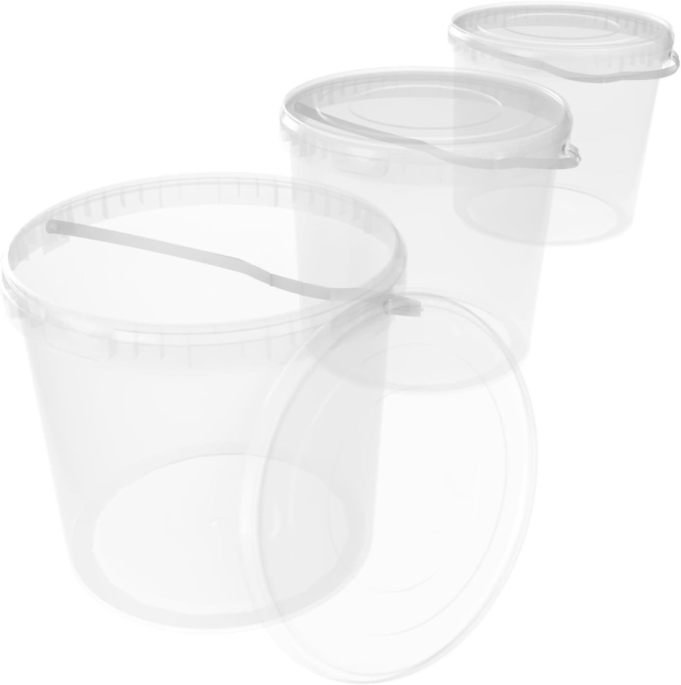 FixedByU Putzeimer Eimer mit Deckel 10 L, Vorratseimer, Lebensmittelecht, (Eimer-Set, 3-tlg., Eimer mit Deckel), Vorratseimer, Lebensmittelecht, Luftdicht, Stabil