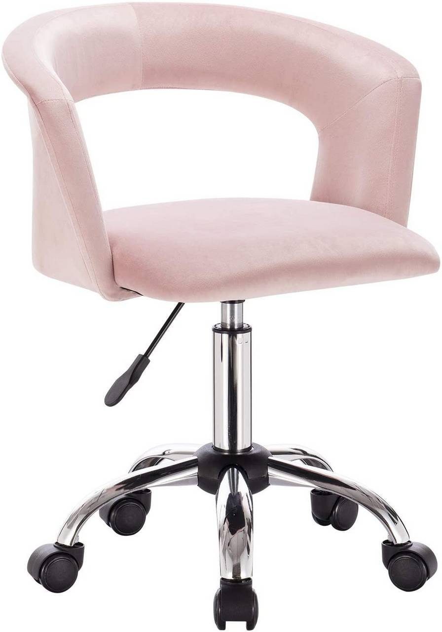 Woltu Bürostuhl (1 St), Drehhocker mit Armlehne, stufenlos höhenverstellbar rosa