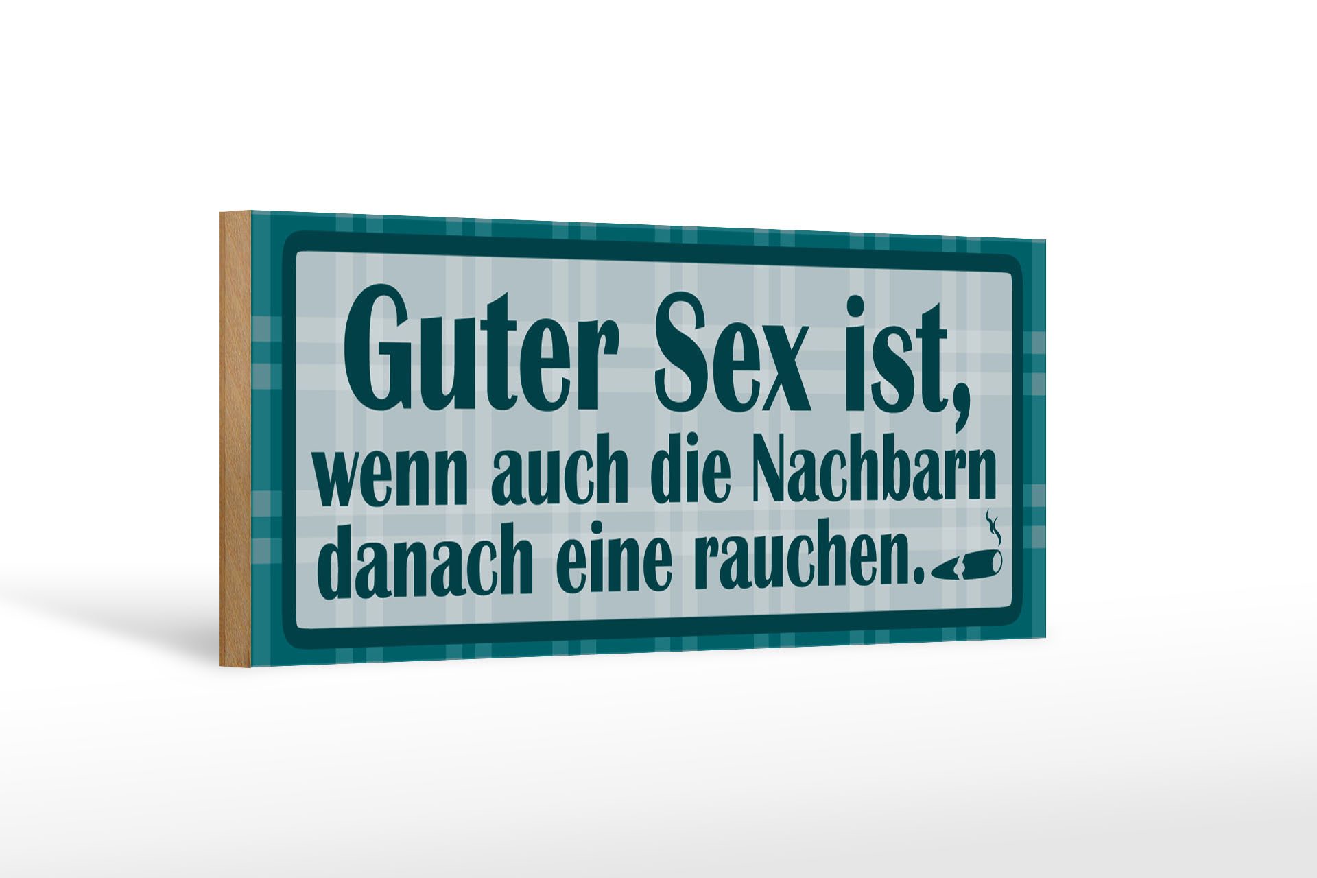 Holzbild Spruch 27x10cm Guter Sex ist