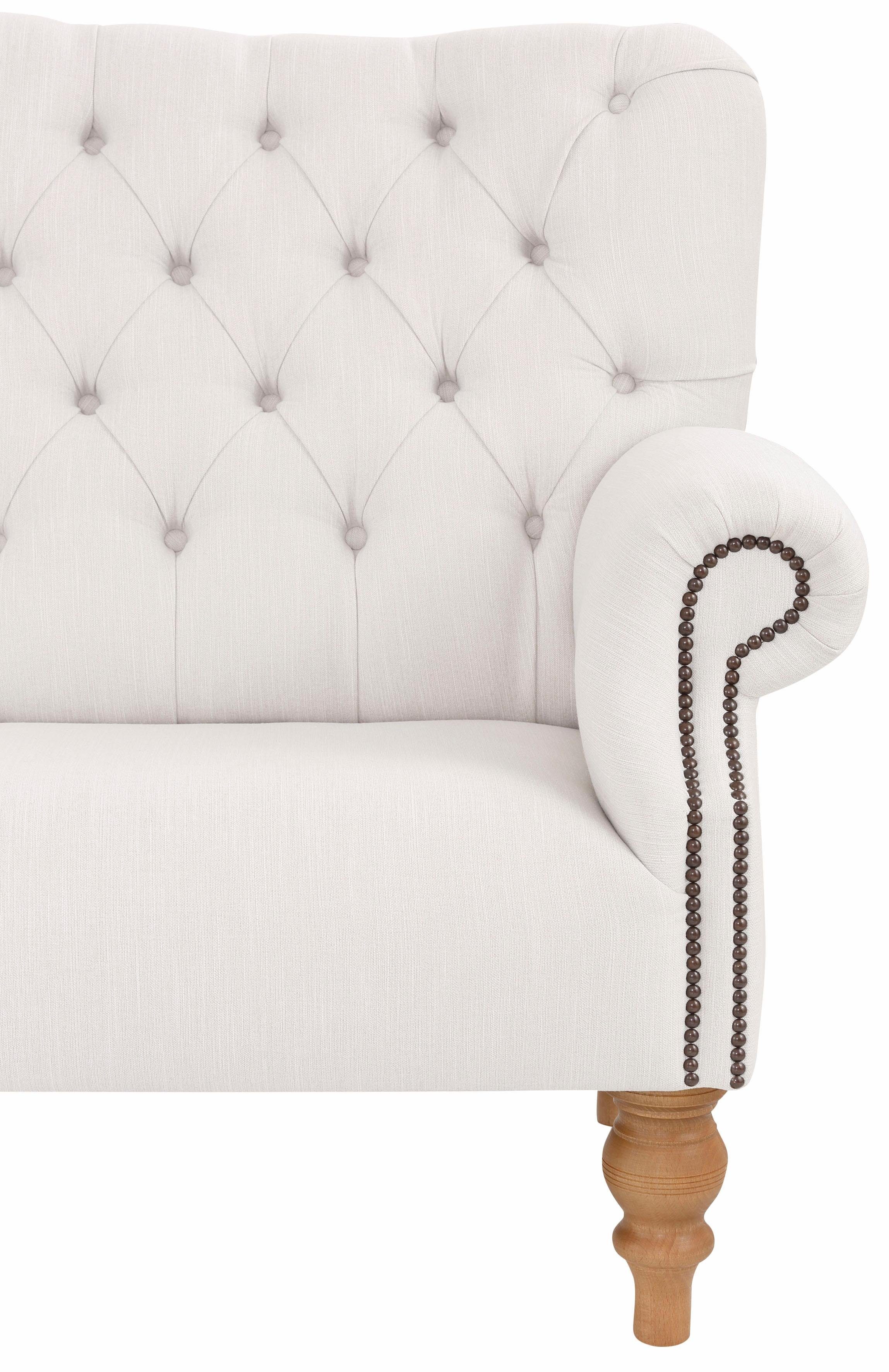 Home affaire Chesterfield-Sofa Lord, mit echter Chesterfield-Knopfheftung und Ziernägeln