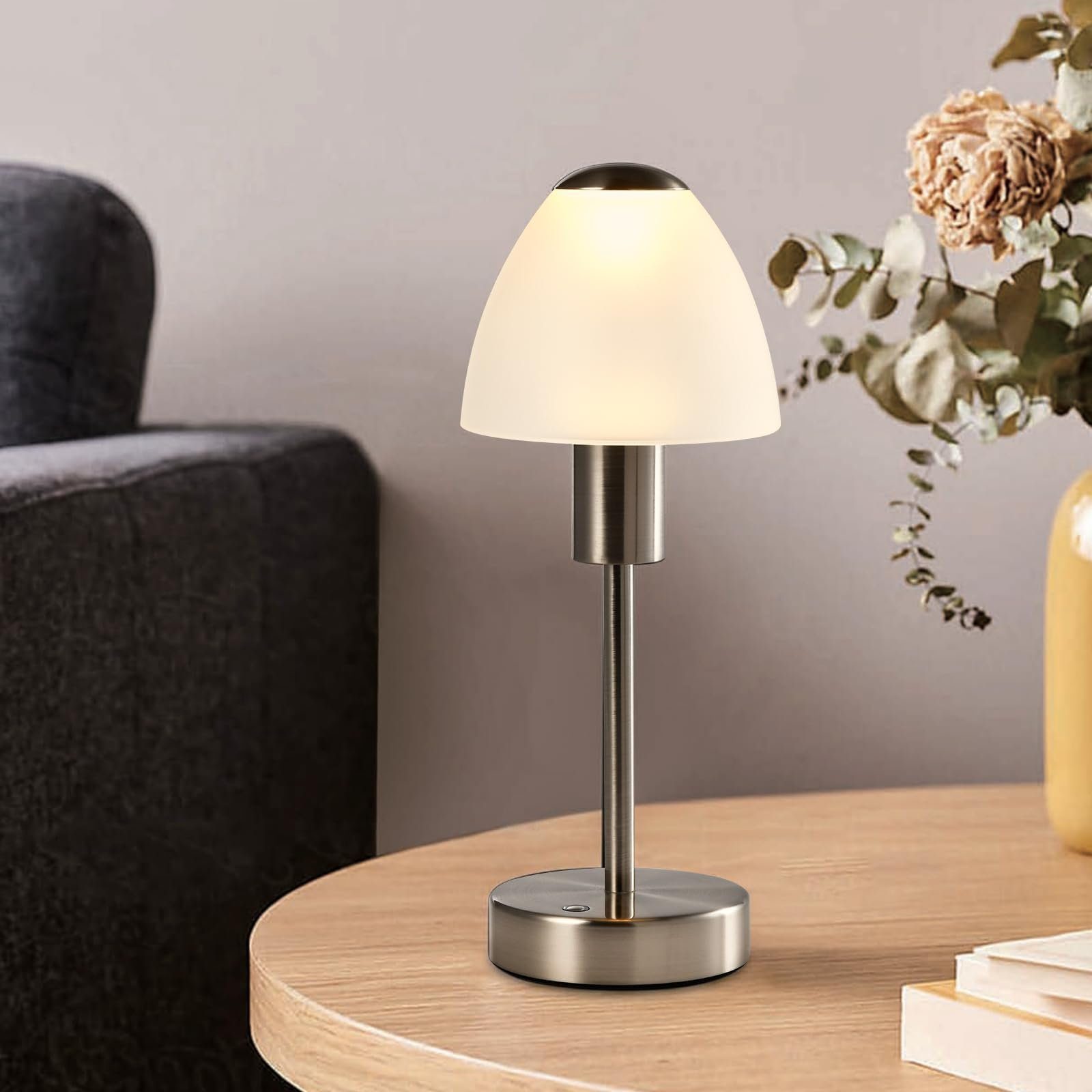 LQWELL Schreibtischlampe Touch Tischleuchte Kabellos Nachttischlampe günstig online kaufen
