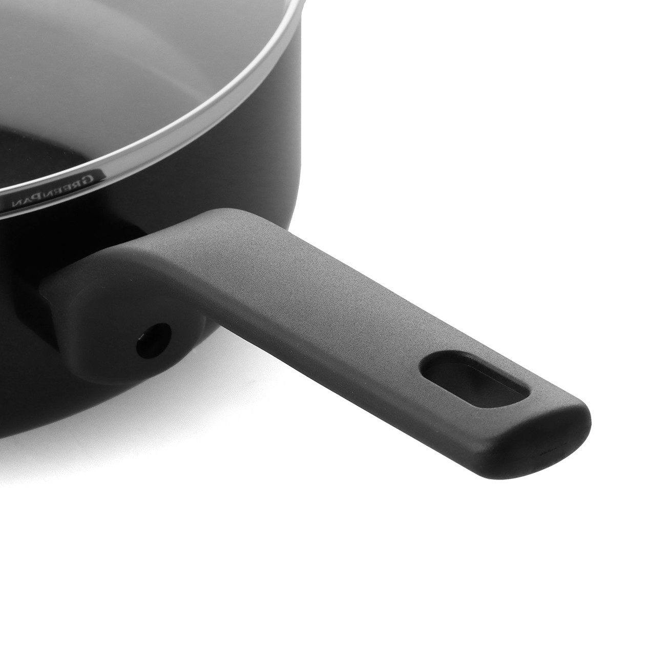 GREENPAN Schmorpfanne Essence schwarz Schmorpfanne antihaftbeschichtet Aluminium, Aluminium, Kratzfest, langlebig, Induktion, Backofengeeignet, Ø 24 cm