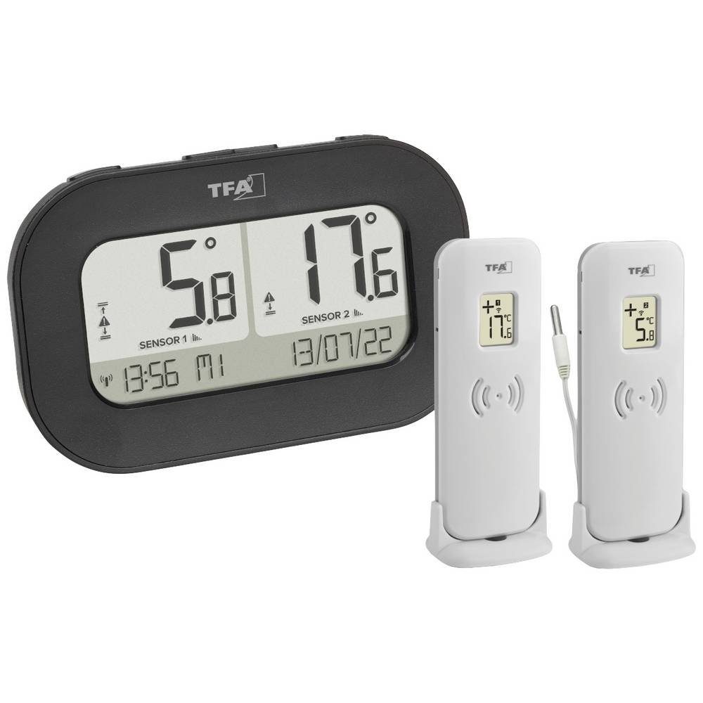 Raumthermometer Funk-Thermometer mit 2 Sender