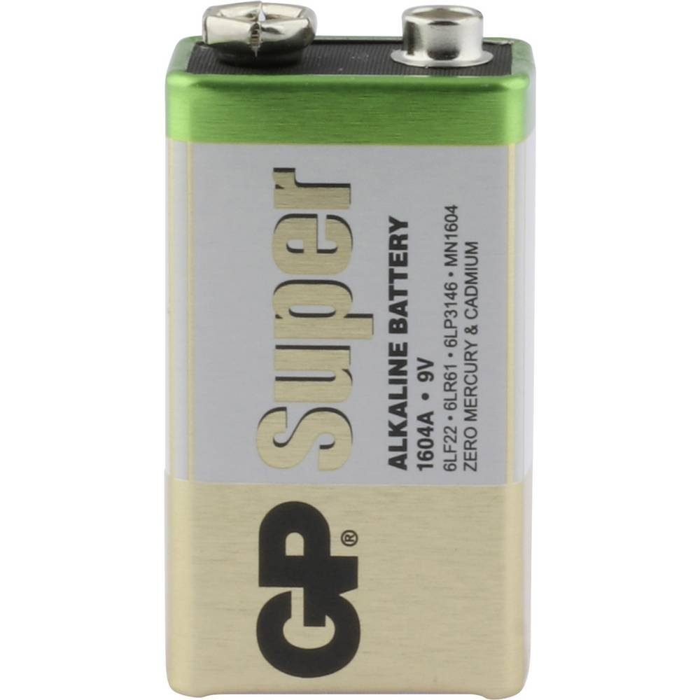 GP Batteries Batterie 10er Super Alkaline-Batterien 9V-Block, GP