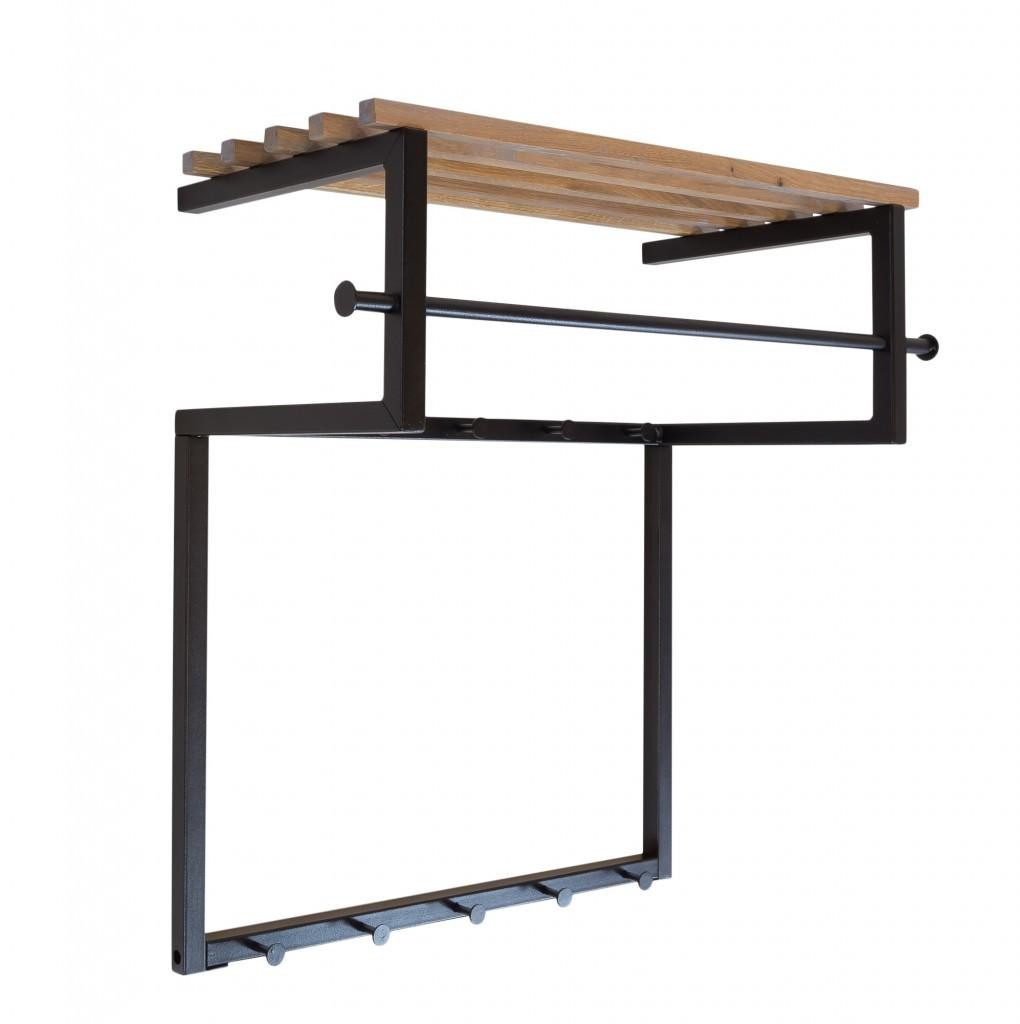 Spinder Design Wandgarderobe Garderobe Wandgarderobe RIZZOLI Metall Schwarz lackiert mit Hutablage