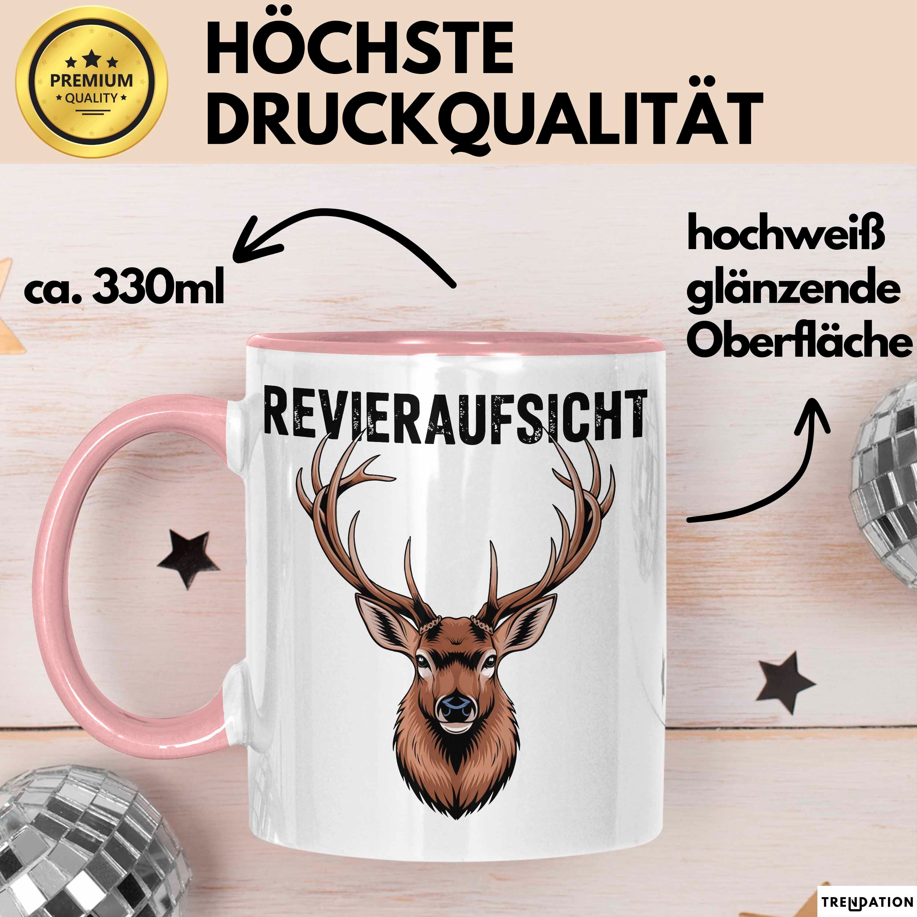Trendation Tasse Hirschjäger Jagd Tasse Geschenk Bezirksaufsicht Spruch