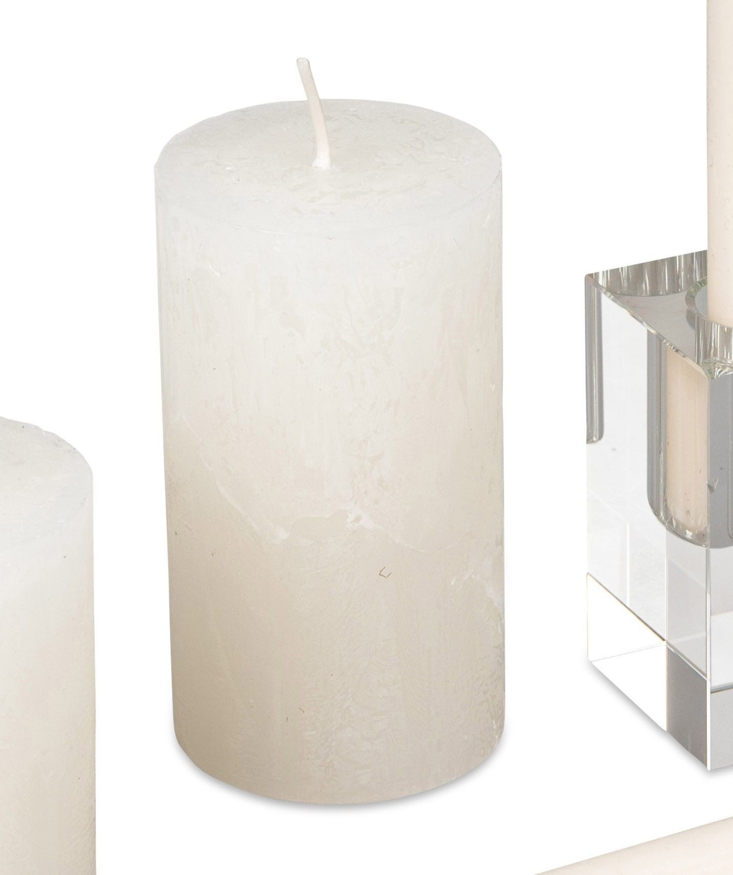 formano Stumpenkerze Rustic, Durchgefärbt, Weiß, Motiv: Rustic günstig online kaufen