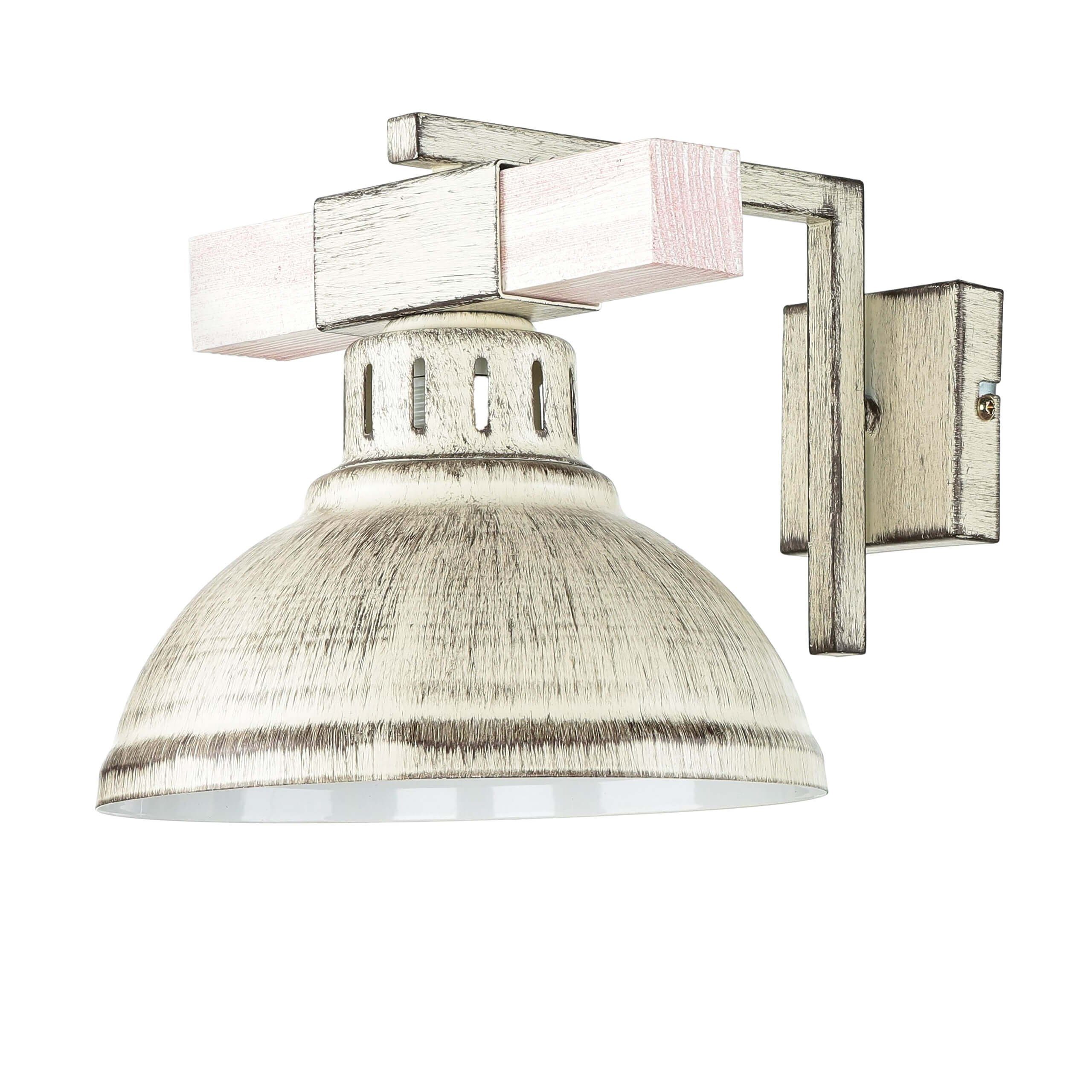 Licht-Erlebnisse Wandleuchte Küche Vintage Leuchtmittel, Vintage rustikal Lampe Holz HAKON, Wandlampe Weiß Metall ohne Shabby