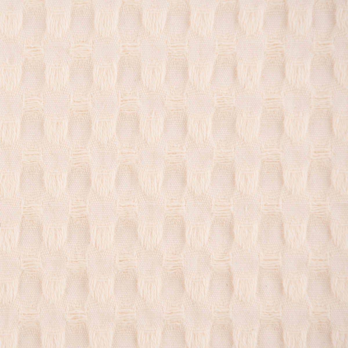 SCHÖNER LEBEN. Stoff Waffelpique soft Waffelstoff Baumwolle uni ecru 1,35m Breite, atmungsaktiv