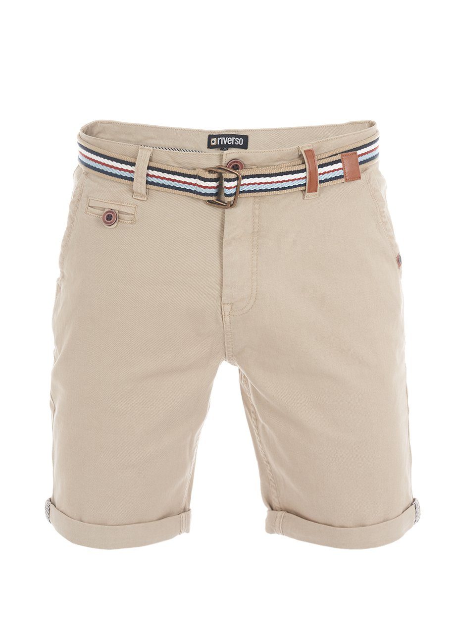 riverso Chinoshorts Herren Shorts RIVKlaas Regular Fit Bermudashorts mit Gürtel