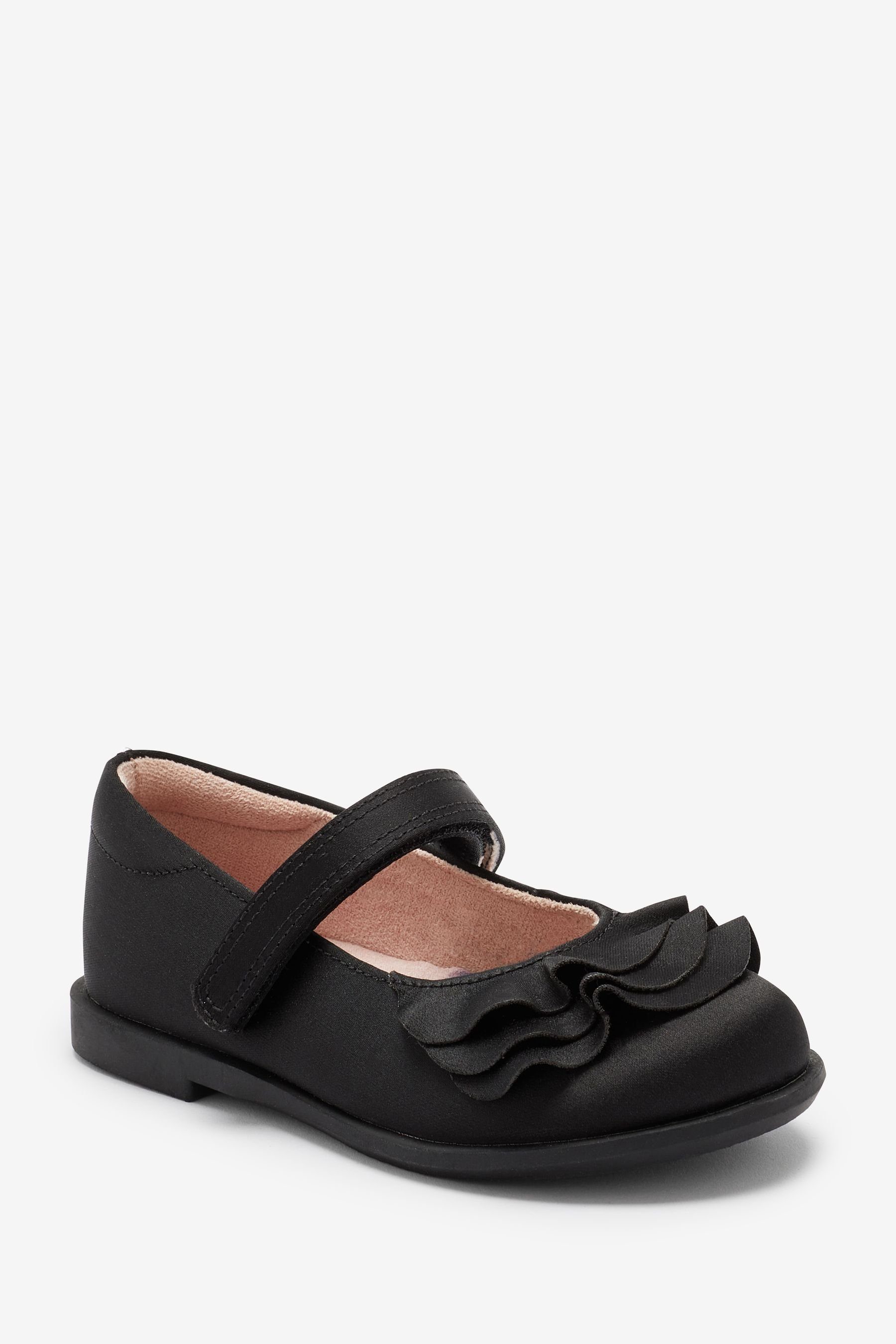Black (1-tlg) T-Strap-Sandale mit Rüschen Mary-Jane-Schuh Next