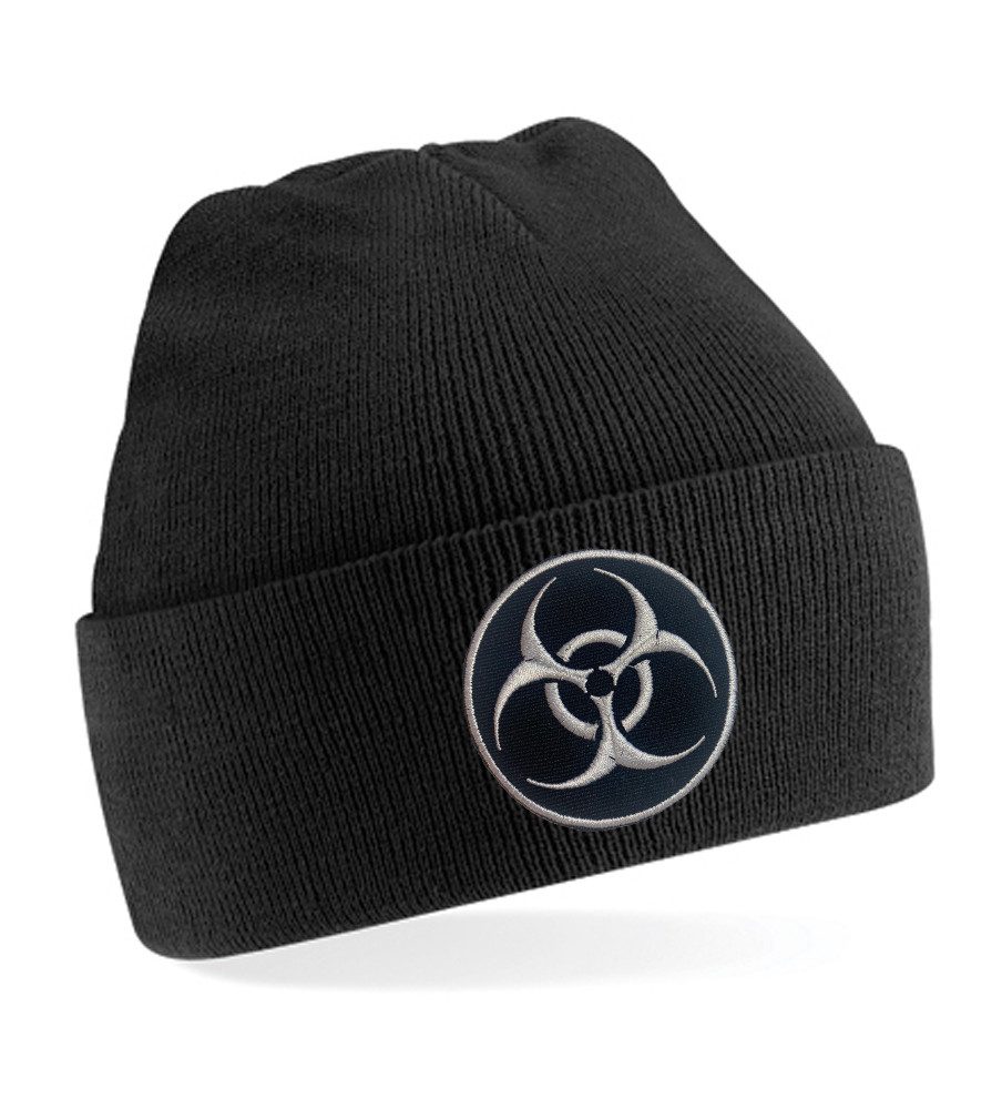 Beanie Mnisex Mütze Beanei Biohazard Gefahrengut Giftig Apokalypse Stick