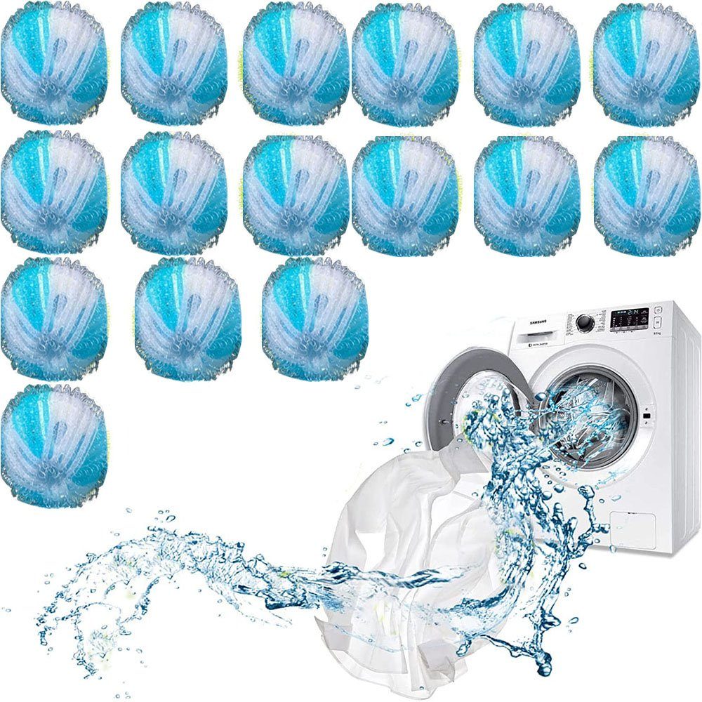 NUODWELL Wäschekugel 16 Stücke Tierhaarentferner , Tierhaarentferner Waschmaschine Himmelblau-Weiß