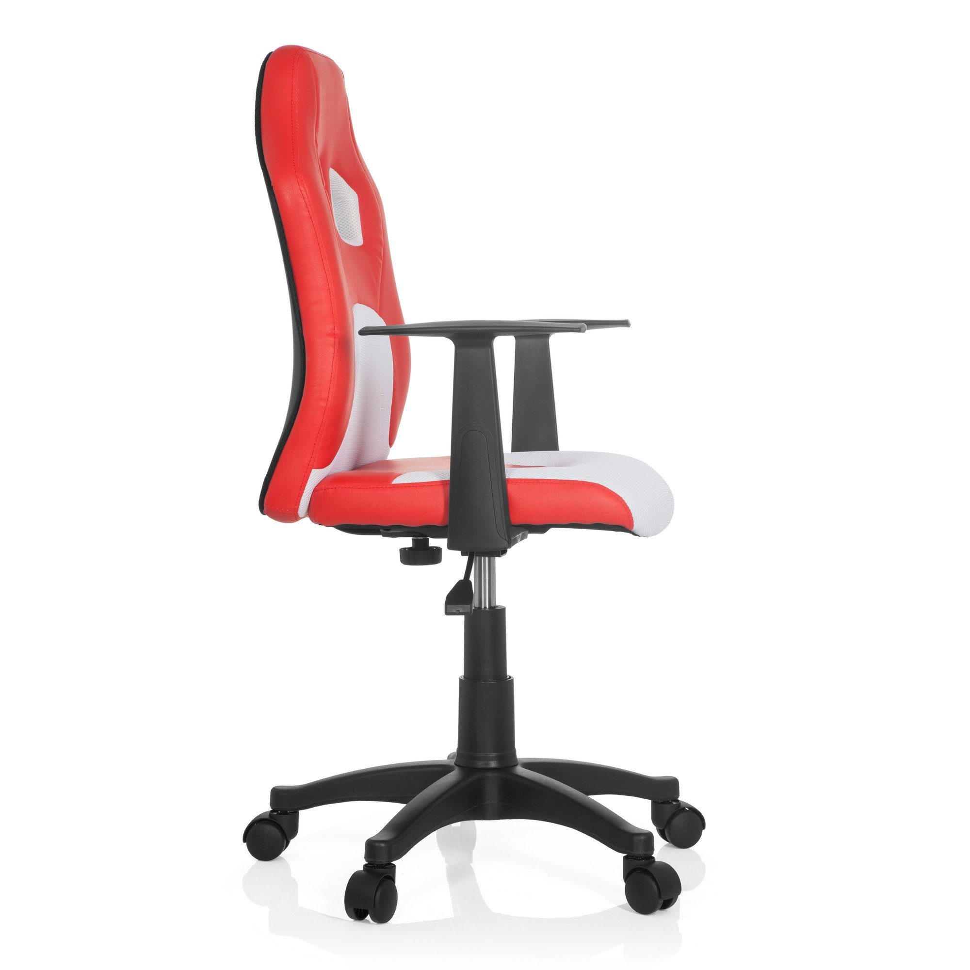 GAME Drehstuhl OFFICE hjh TEEN Kinderdrehstuhl AL Kunstleder, ergonomisch Weiß Rot /