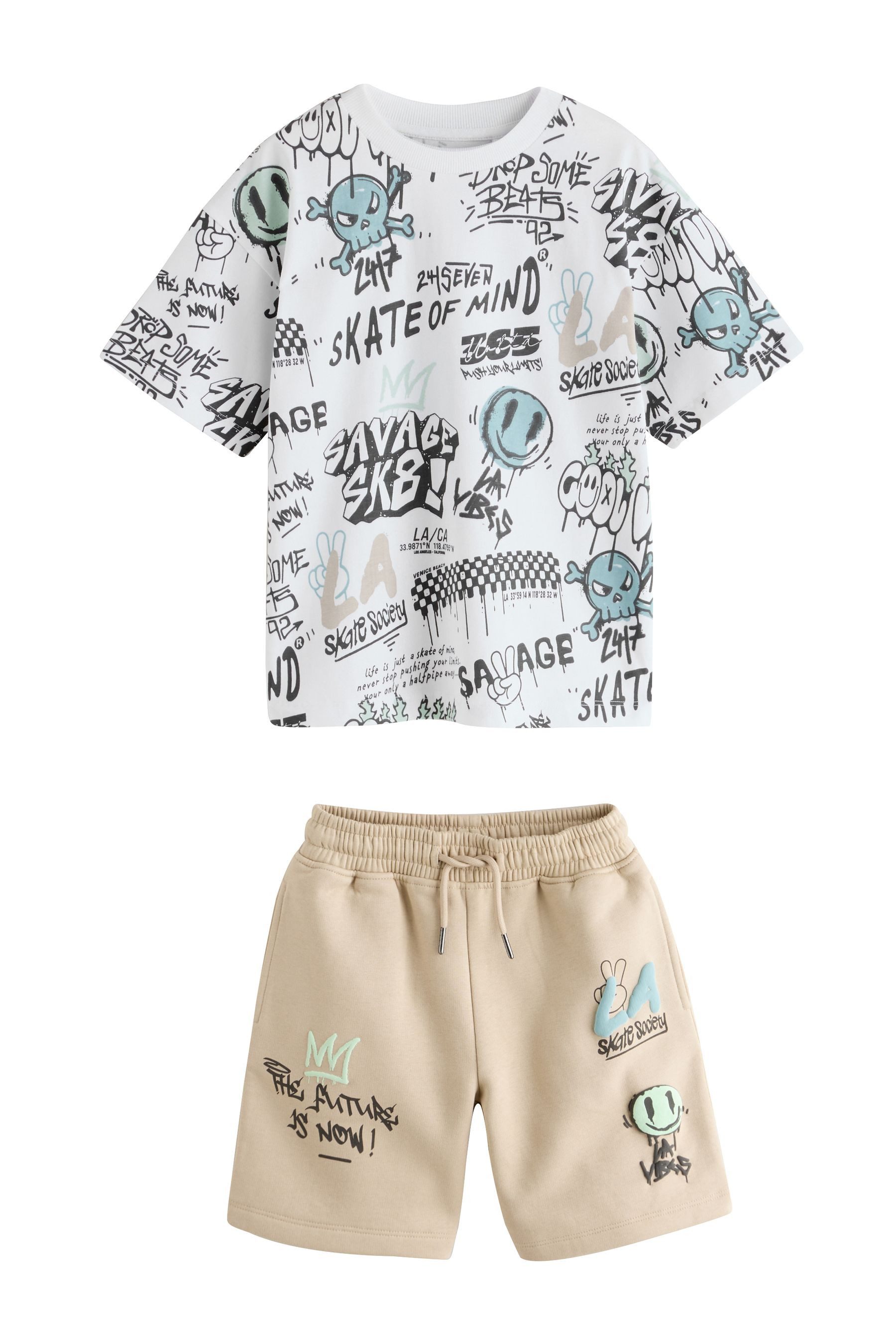 Next T-Shirt & Shorts Kurzärmeliges T-Shirt und Shorts im Set (2-tlg)