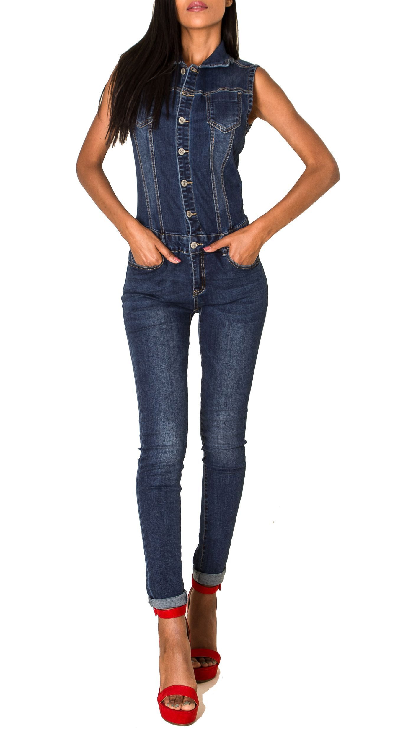 Jumpsuit Jeans Anzug Hosenanzug Einteiler