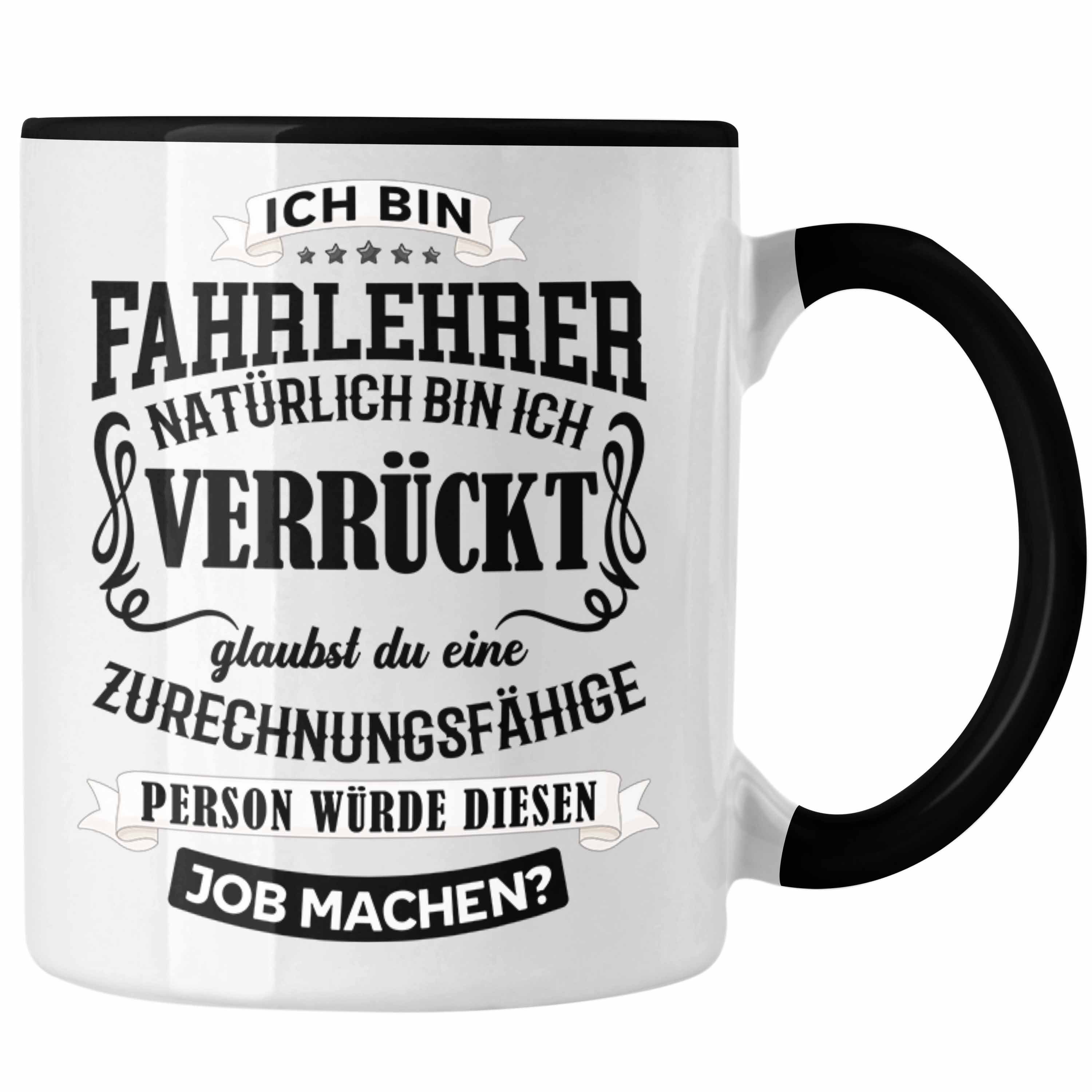 Trendation Tasse Trendation - Bester Fahrlehrer Geschenk Tasse Lustig Kaffeetasse Danke Schwarz