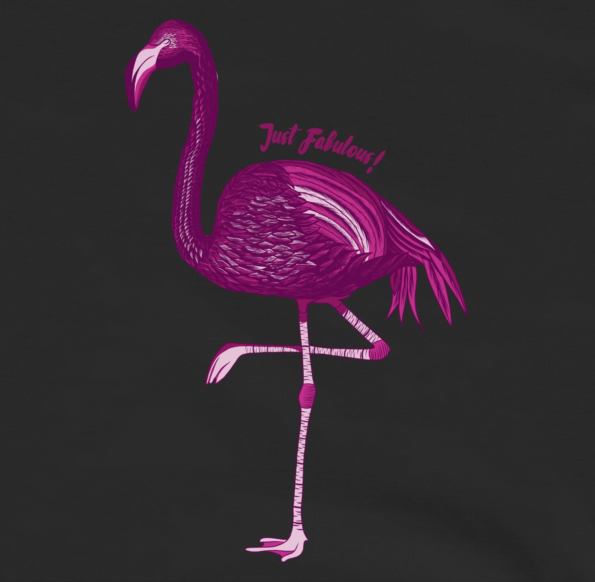 Shirtracer Sweatshirt Flamingo Tiermotiv Just Schwarz - Animal 3 Fabulous Print