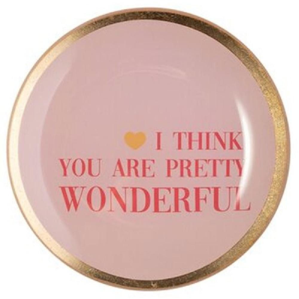 Giftcompany Schmuckkassette Glasteller Love Plates Wonderful Rosa (10cm)