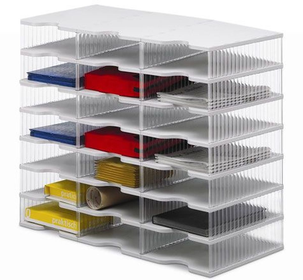 STYRO Organizer Postverteilstation styropost Grundeinheit 21 Fächer grau/transparent