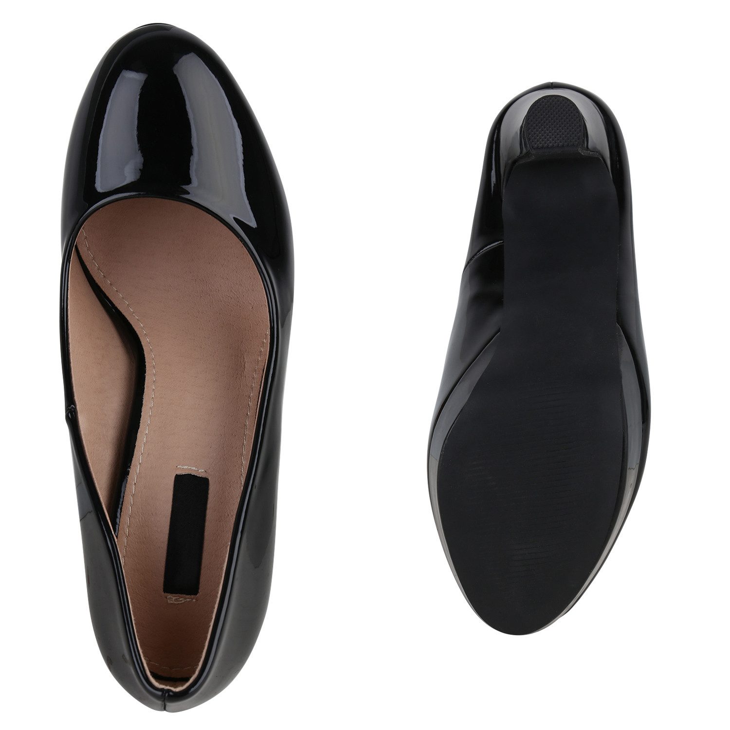 VAN HILL 840023 Pumps Damen Klassische Pumps Stiletto Plateau Vorne Lack