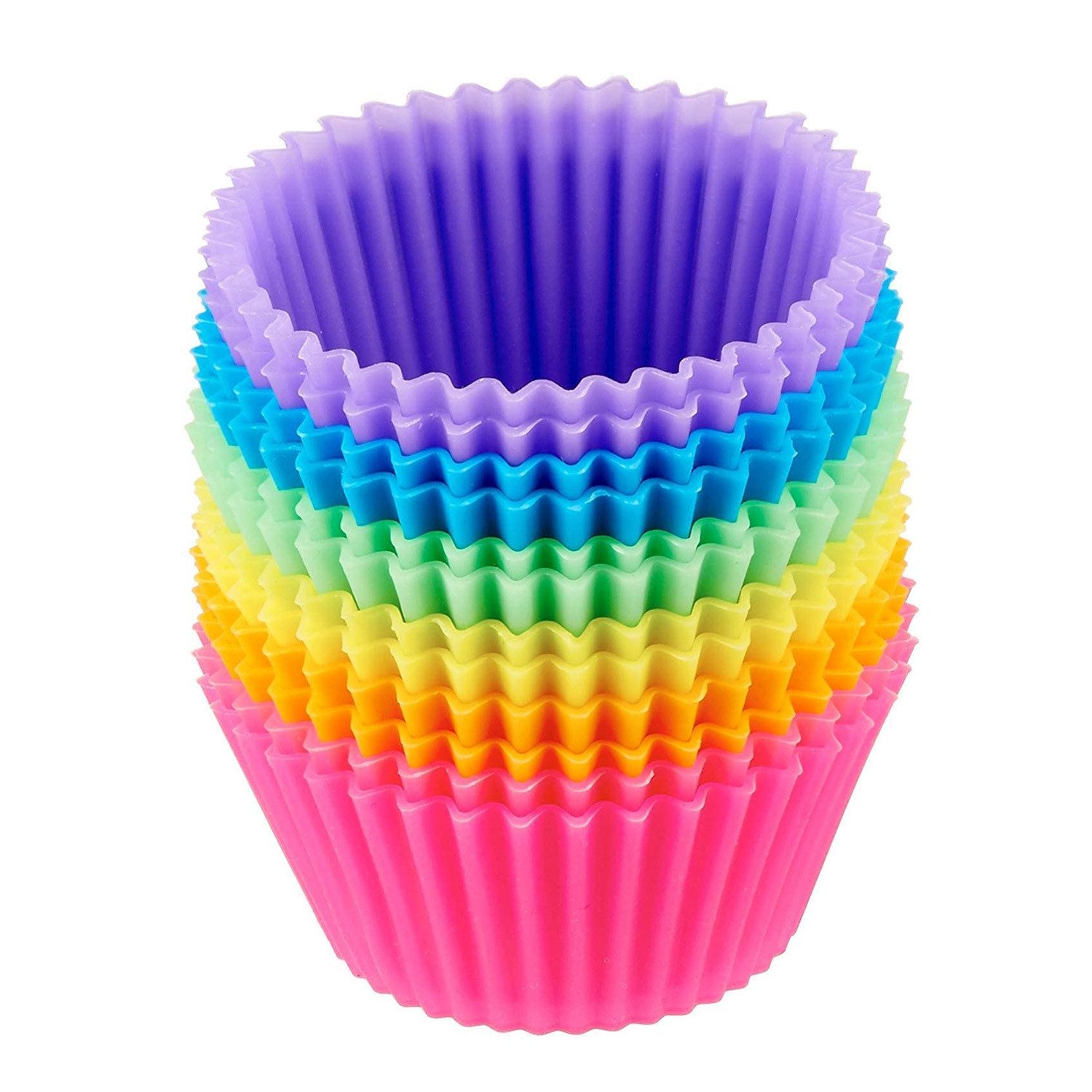TUWENA Silikonform Wiederverwendbare Muffinformen aus hochwertigem Silikon Cupcake, (12-tlg), Antihaftwirkung