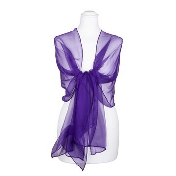 TINITEX Seidenschal Seidenschal Halstuch Schal Chiffon Violett