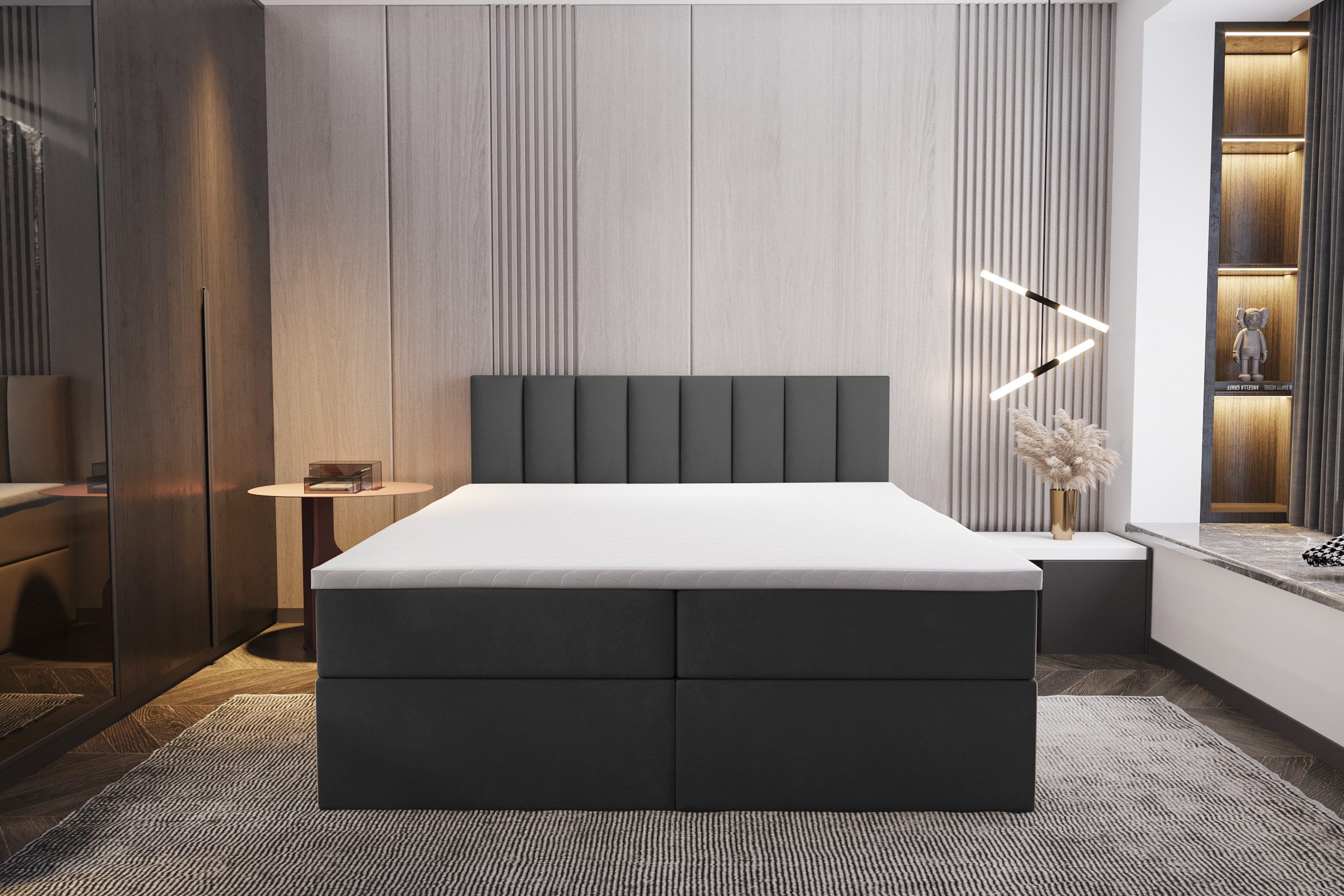 TRADA Boxspringbett PALERMO mit Topper - Bonell Matratze mit Bettkasten - E günstig online kaufen