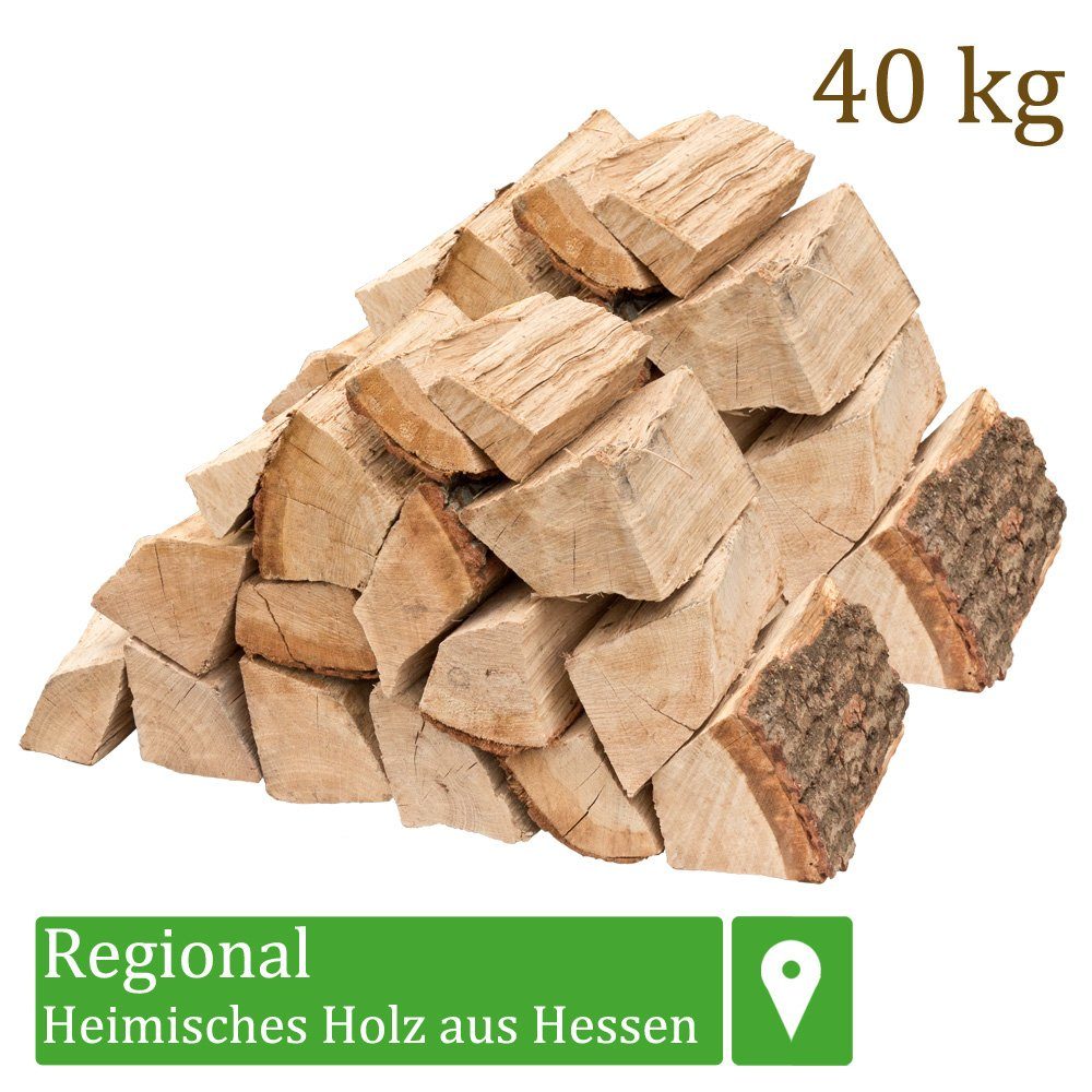 Flameup Kaminholz Brennholz Kaminholz Holz Eiche 5-500kg Ofen Kamin Kaminofen Grill 25cm, 40 kg