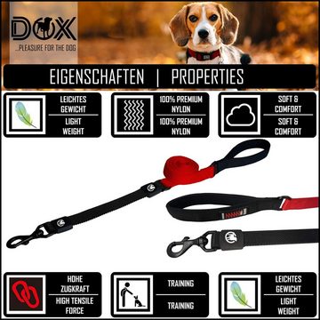 DDOXX Hundeleine Hundeleine Bungee Nylon 120cm, viele Farben, Lila 2,0 X 120 Cm Leder