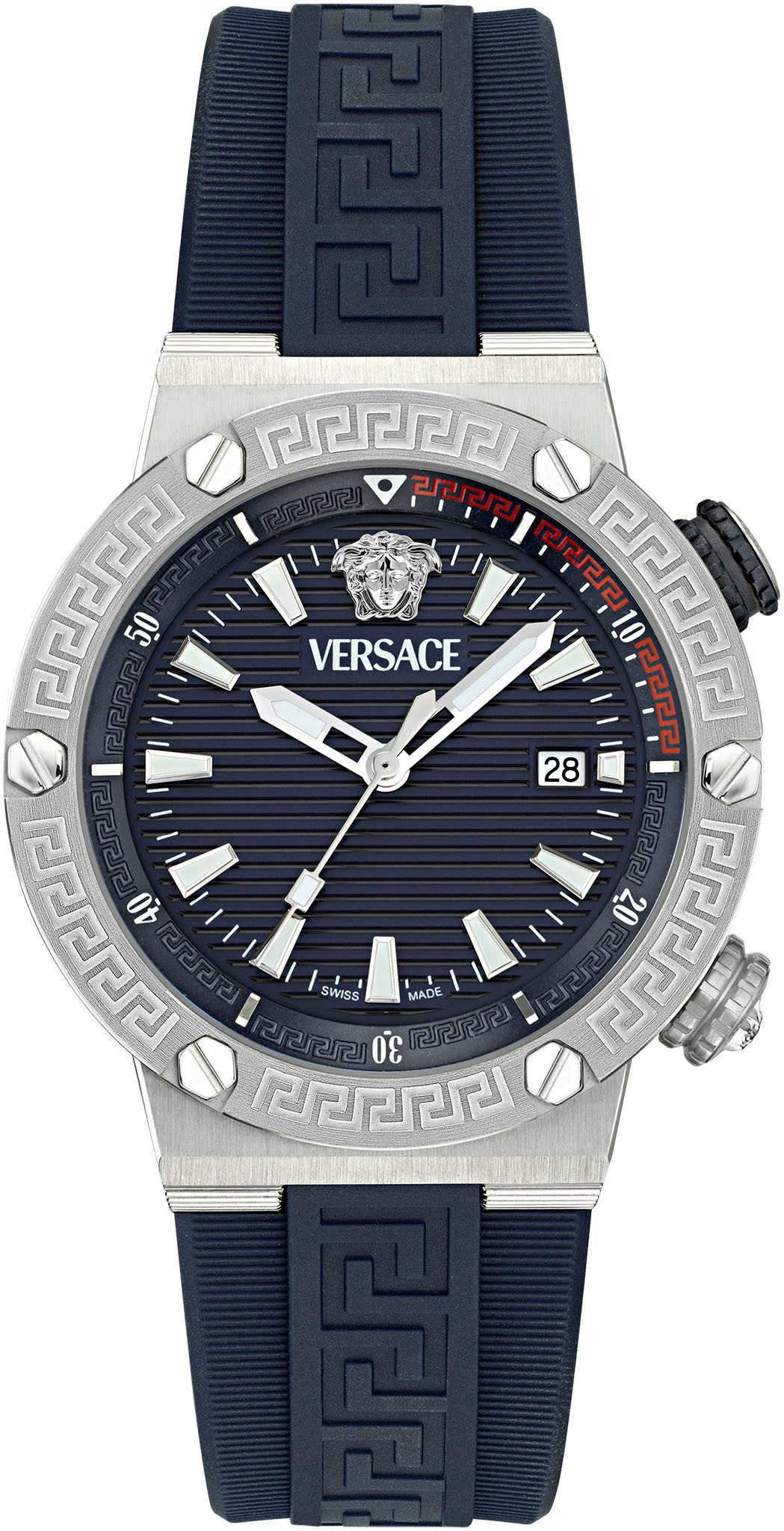 Versace Chronograph GRECA LOGO DIVER, Quarzuhr, Armbanduhr, Herrenuhr, Datum, Stoppfunktion, Swiss Made