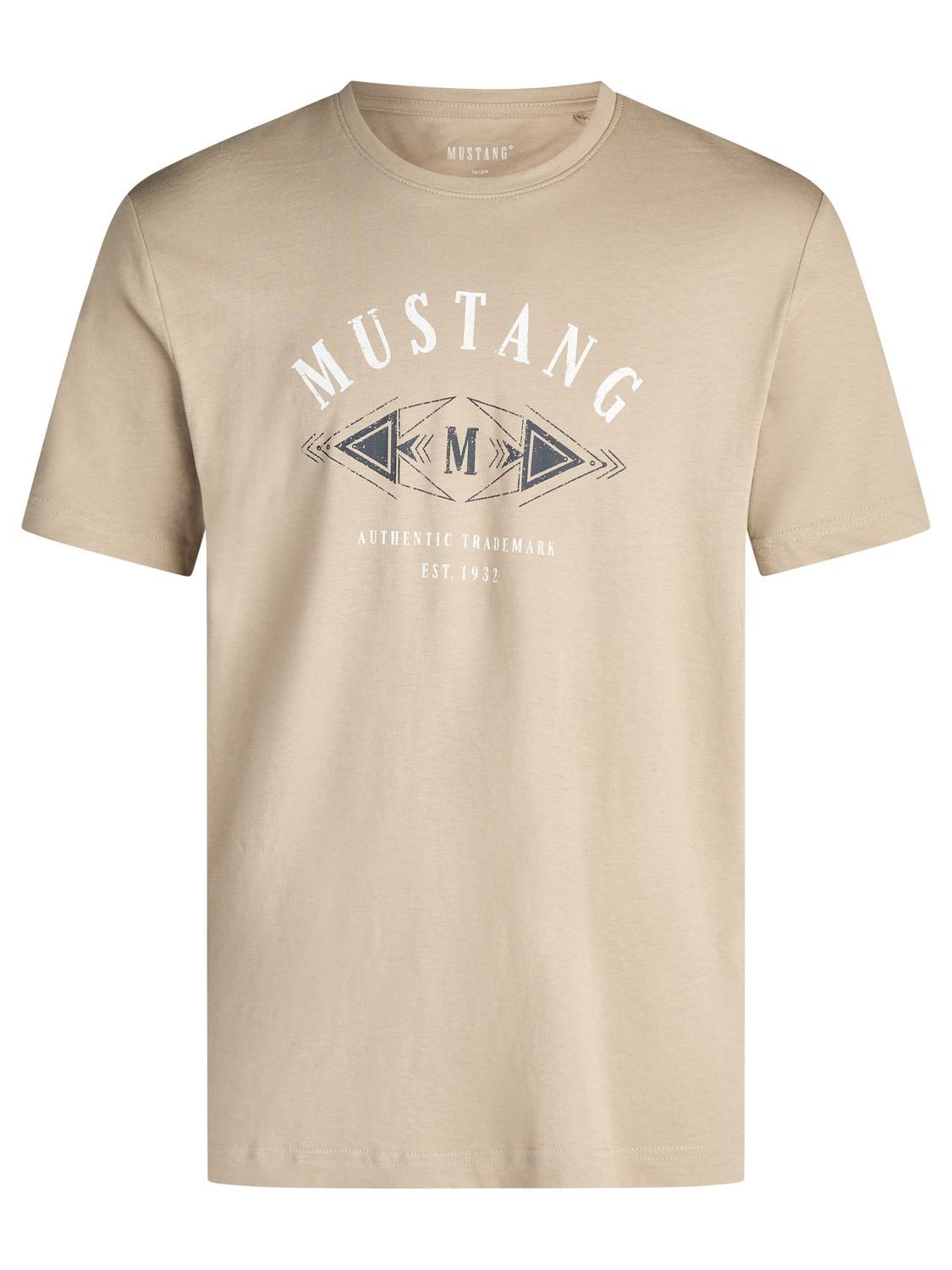 MUSTANG T-Shirt Herren Printshirt Regular Fit (1-tlg) Kurzarm Tee Shirt mit Rundhalsausschnitt aus 100% Baumwolle