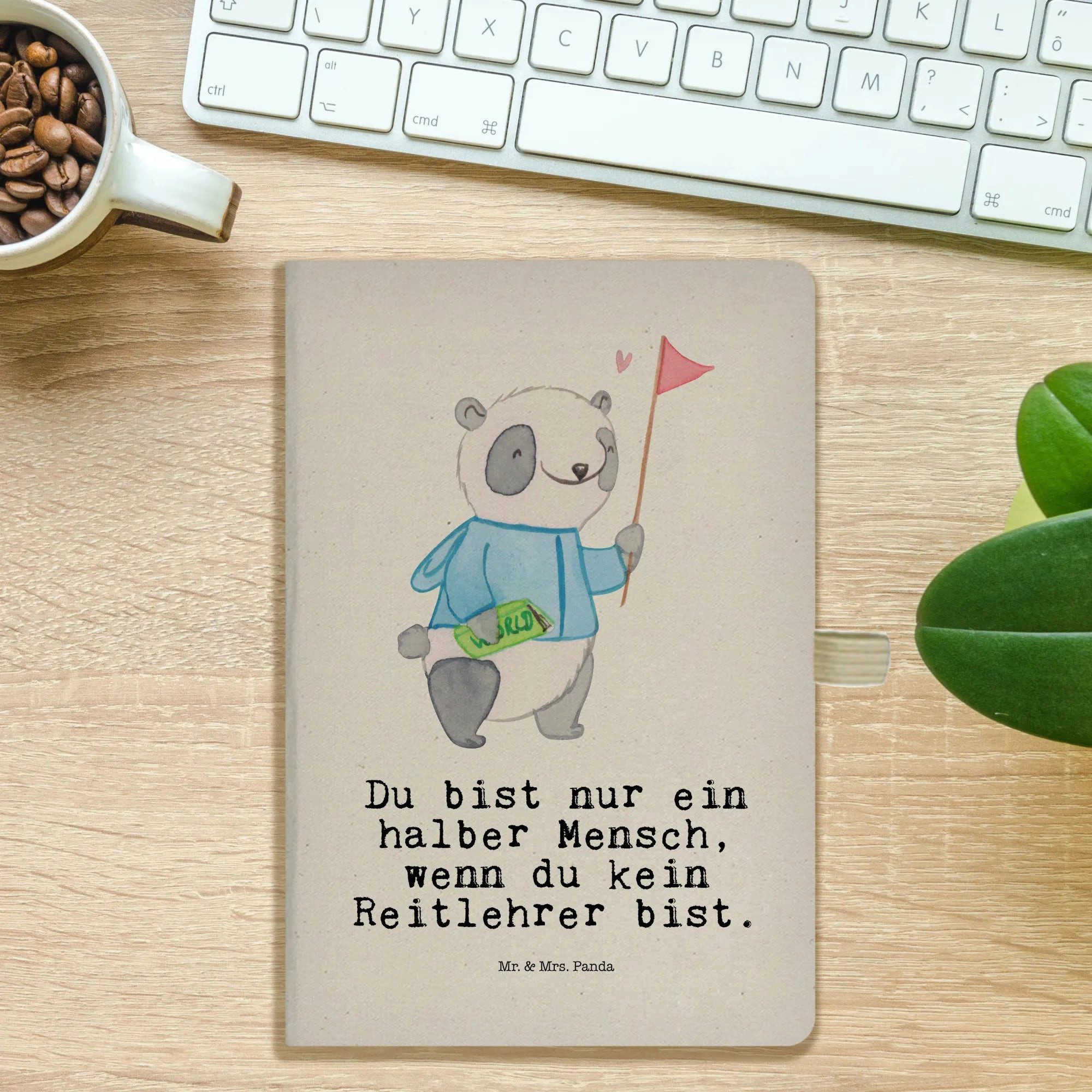 Thumbnail - Mr. & Mrs. Panda Notizbuch Reitlehrer Herz - Transparent - Geschenk, A5 Ringbuch, A5 Heft, Danke Mr. & Mrs. Panda, Hochw...