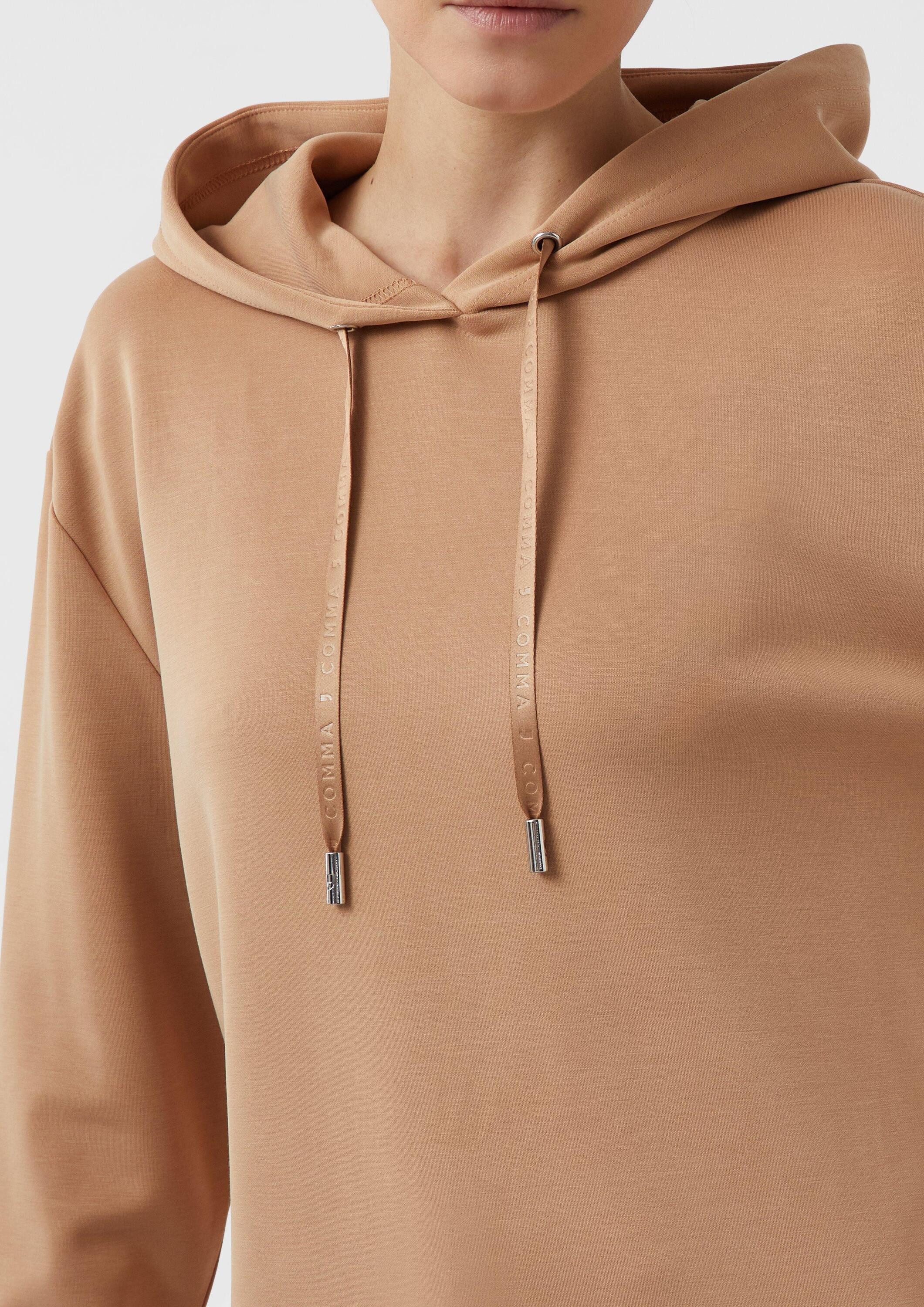 comma Sweatshirt Sweatshirt Scuba-Sweatshirt mit Kapuze