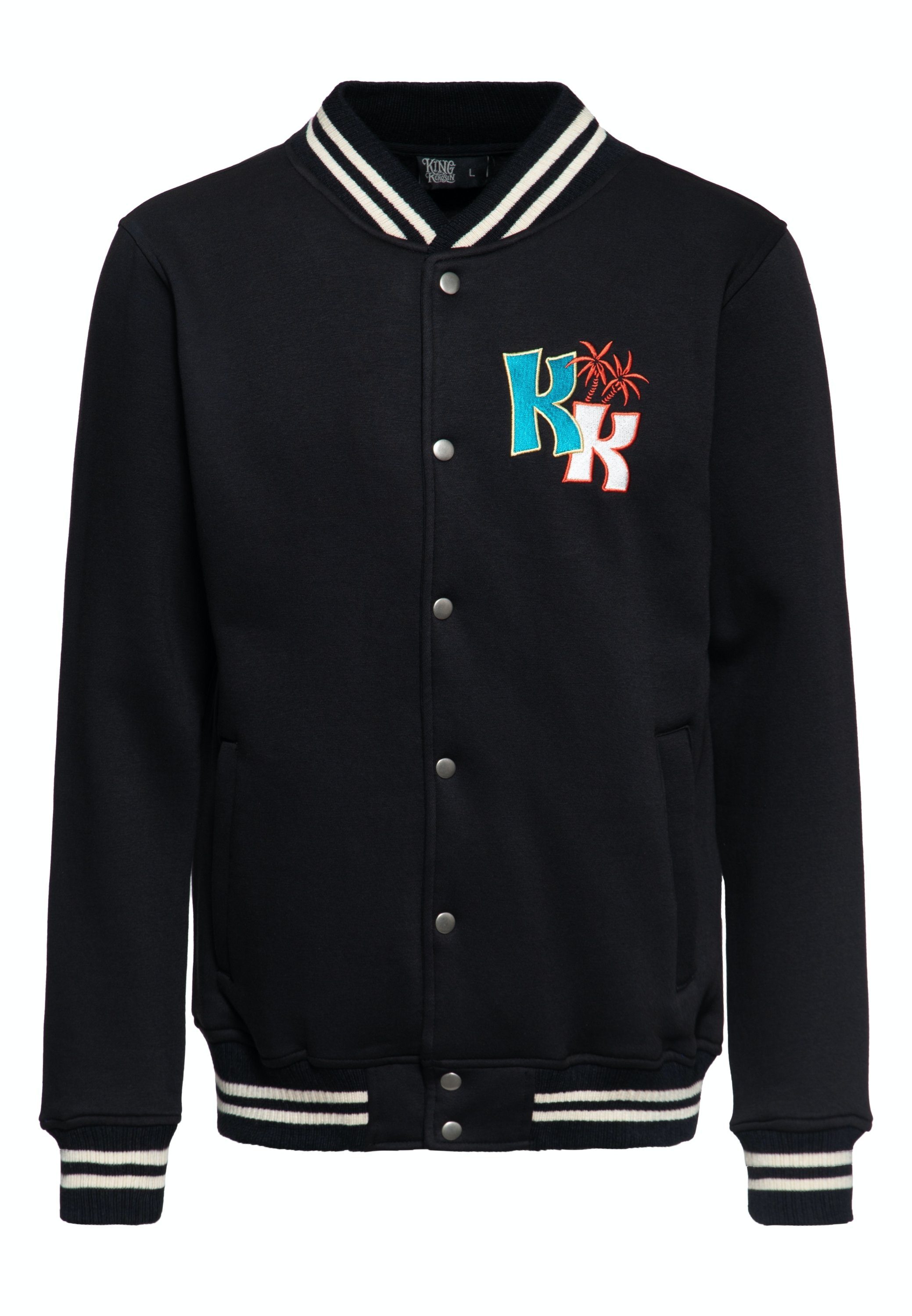 KingKerosin Collegejacke Tiki Surfers (1-St) mit wertiger, plakativer vintage Stickerei Backside