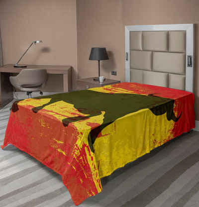 Betttuch weiches bequemes oberes Bettlaken dekoratives Bett 1 Stück, Abakuhaus, Spanisch Bull Silhouette auf Flagge