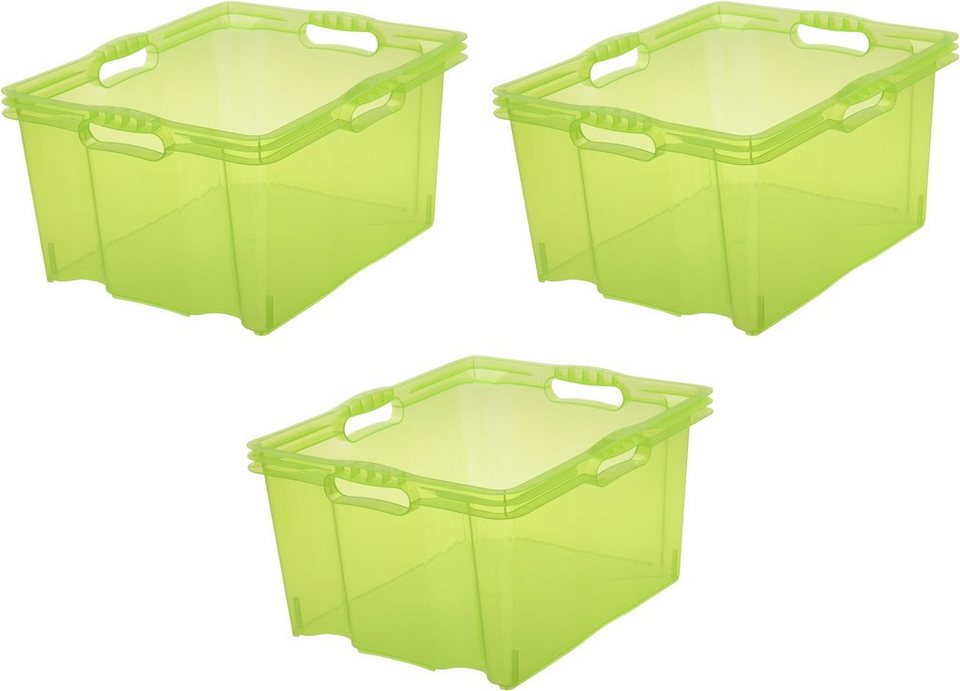 keeeper Organizer franz (Set, 3 St), Aufbewahrungsboxen xl, 24 Liter, hochwertiger  Kunststoff