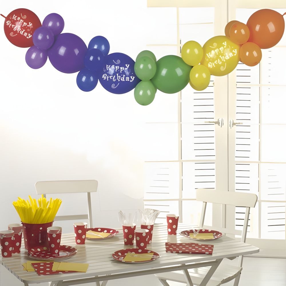 PAPSTAR Girlande Ballongirlande 2 m Happy Birthday