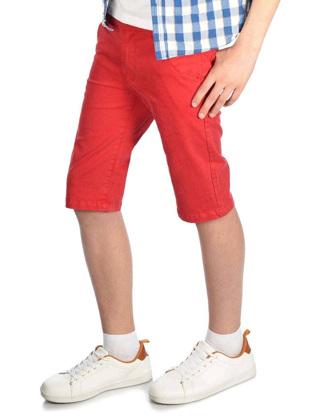 Bund Rot Chinoshorts BEZLIT Chino Kinder elastischem (1-tlg) mit Jungen Shorts