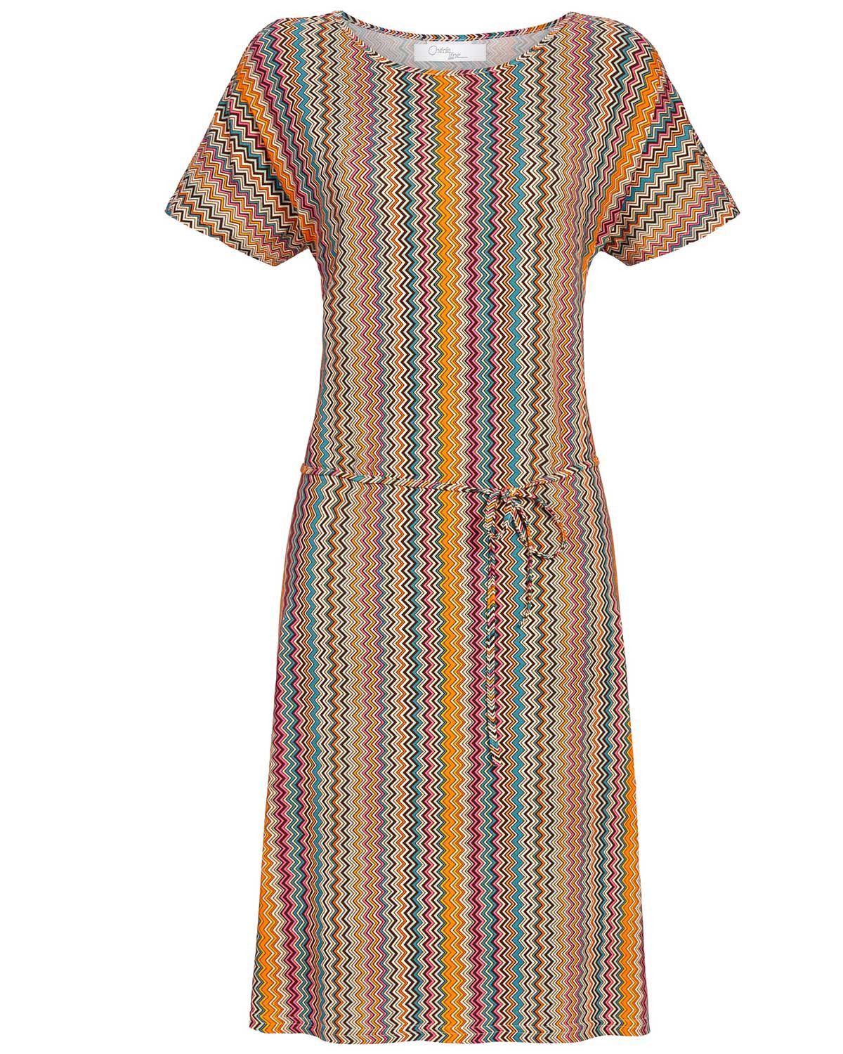 Ringella Nachthemd Kurzarm Kleid 'Zickzack' mit Gürtel 4271013, Caye