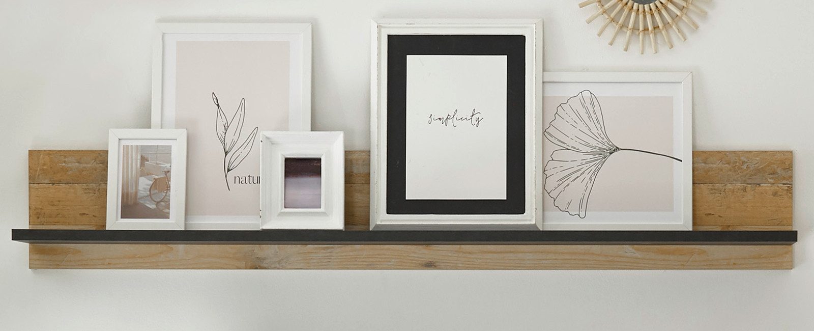 Furn.Design Wandregal Stove, Wandboard in Used Wood und Anthrazit günstig online kaufen