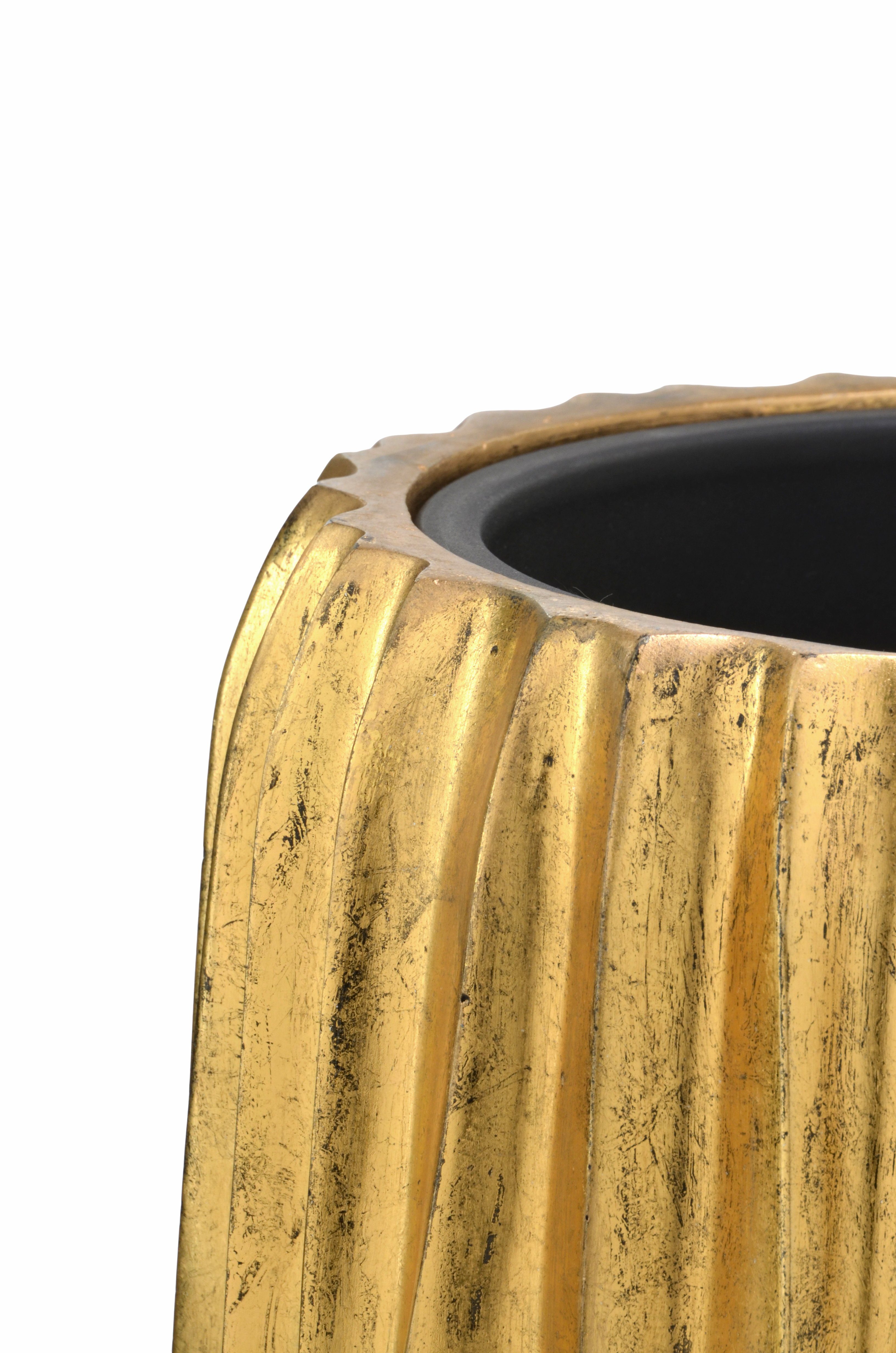 Flingora Bodenvase Minga, mit Einsatz - Fiberglas - Indoor - Gold - Höhe 75 cm