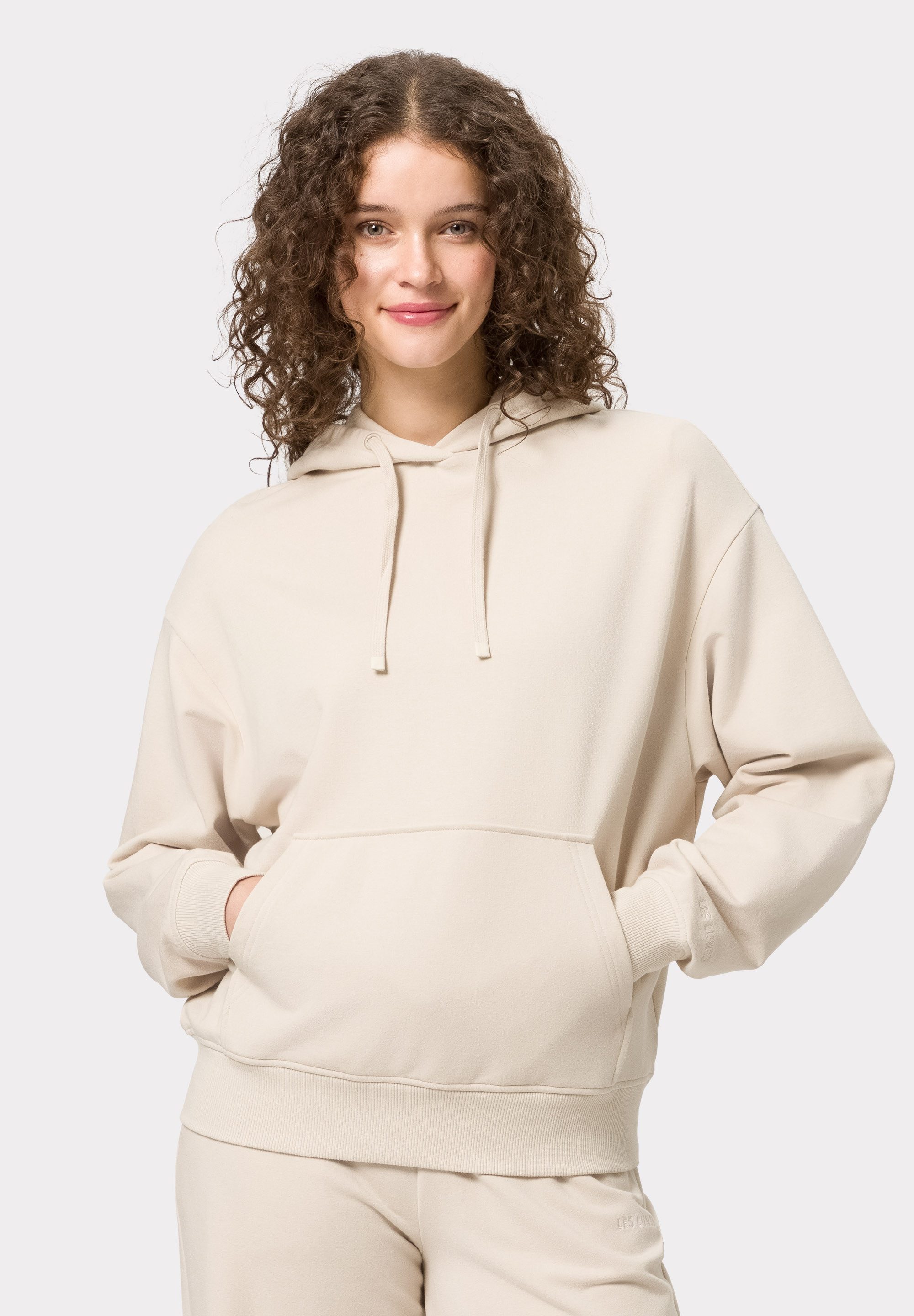 Les Lunes Kapuzenpullover BONNIEE Hoodie lockeres Kapuzenshirt aus weichem Baumwoll und Modal Mix