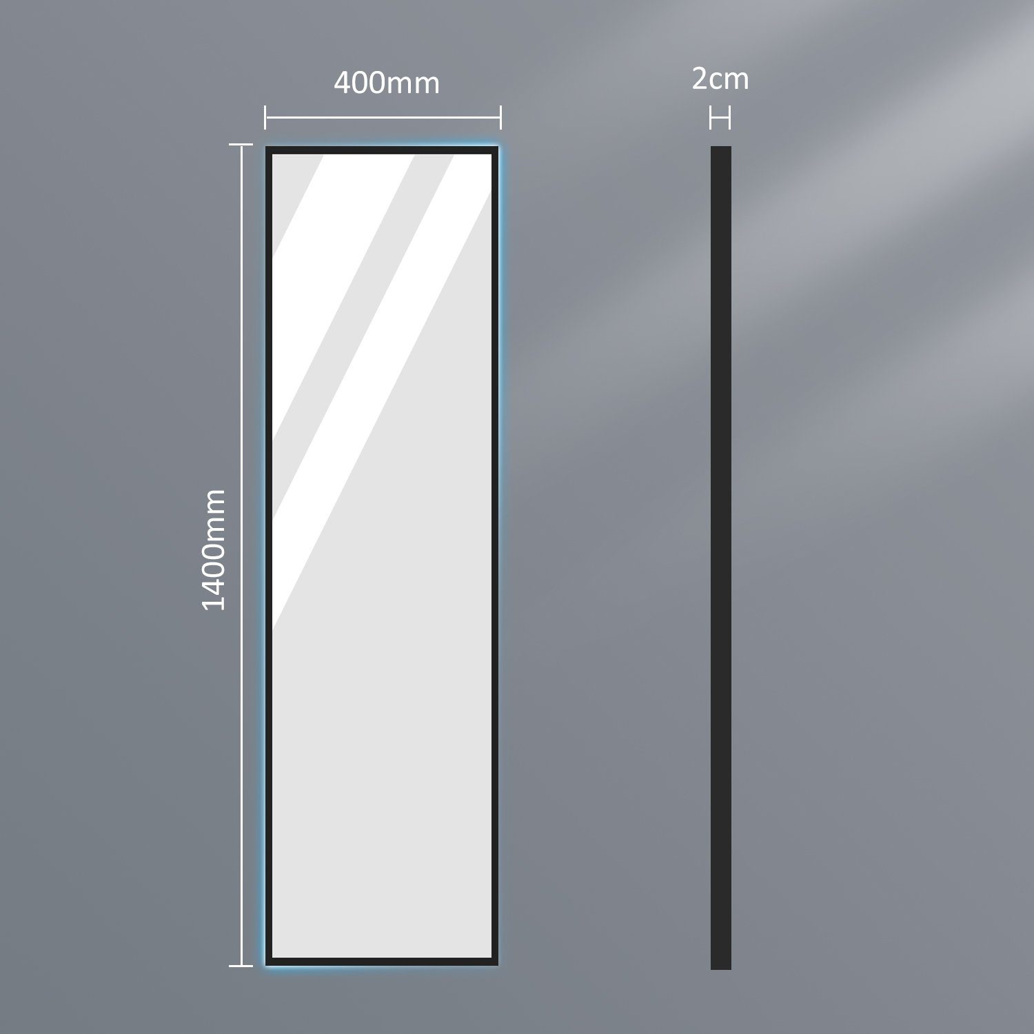 Boromal Flurspiegel Ganzkörperspiegel Freistehend/Wand-montierbar 1-St., Wandspiegel Arched, Standspiegel Rechteckig 160x40,150x50,140x40cm), (Hochspiegel Spiegel groß Schwarz Eckig