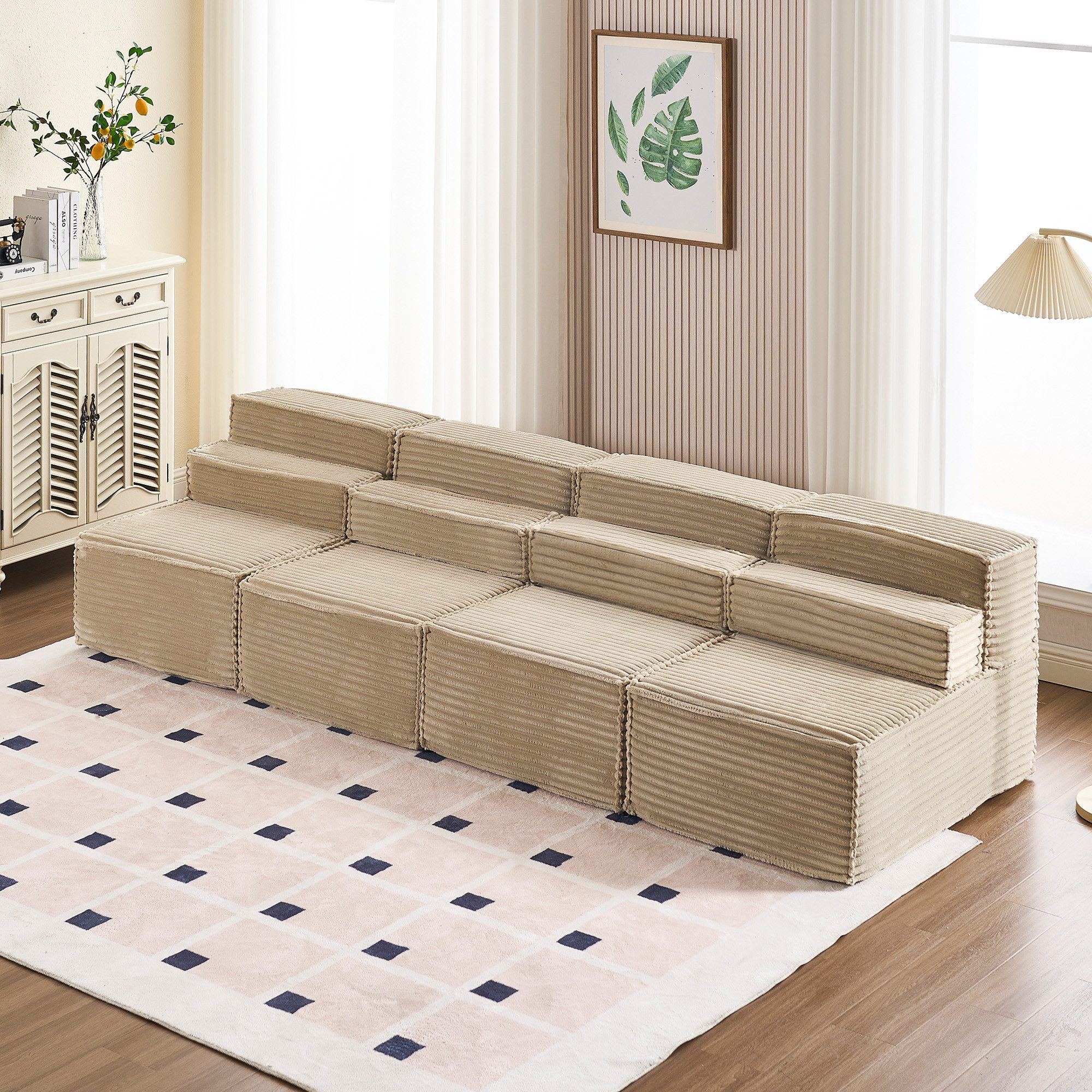 HOMYEDAMIC Big-Sofa Schwammsofa 1-4 Sitzers Ecksofa, günstig online kaufen