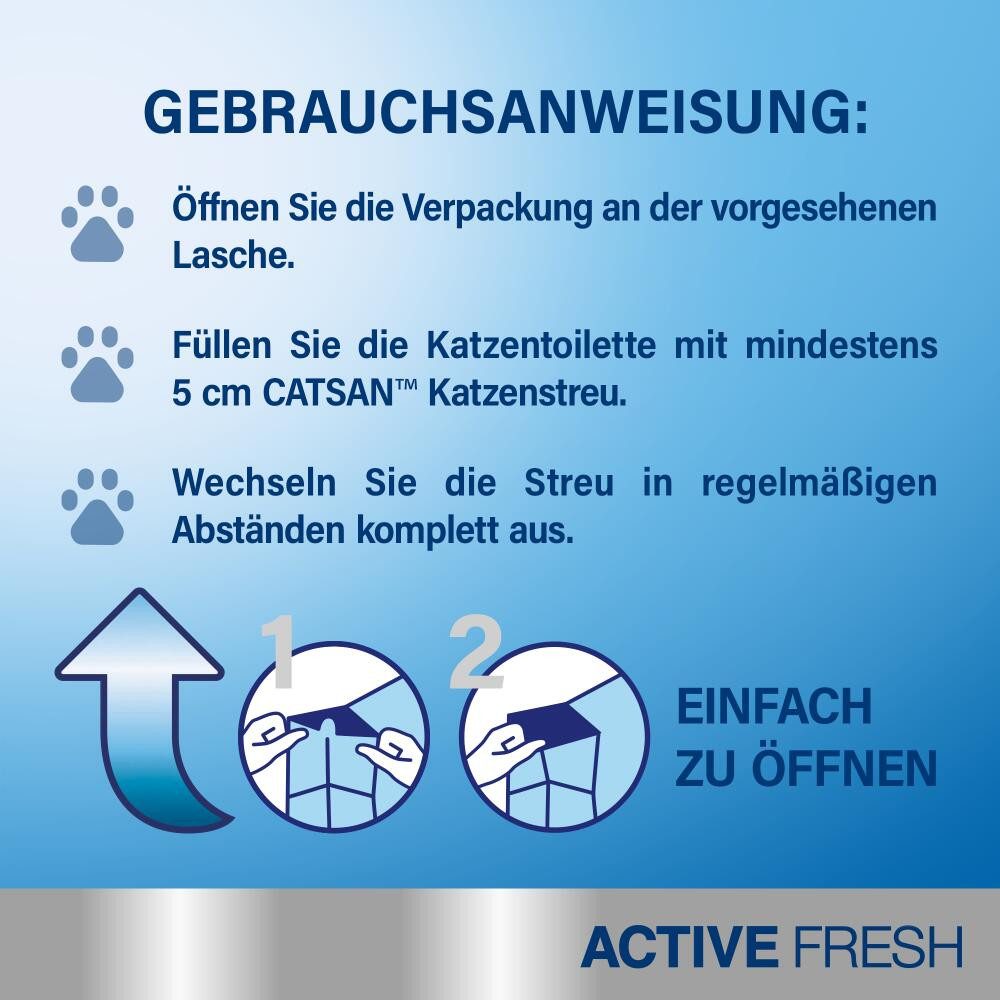 CATSAN Katzenstreu Active Fresh Klumpstreu 8l, mit Aktivkohle für optimale Geruchskontrolle