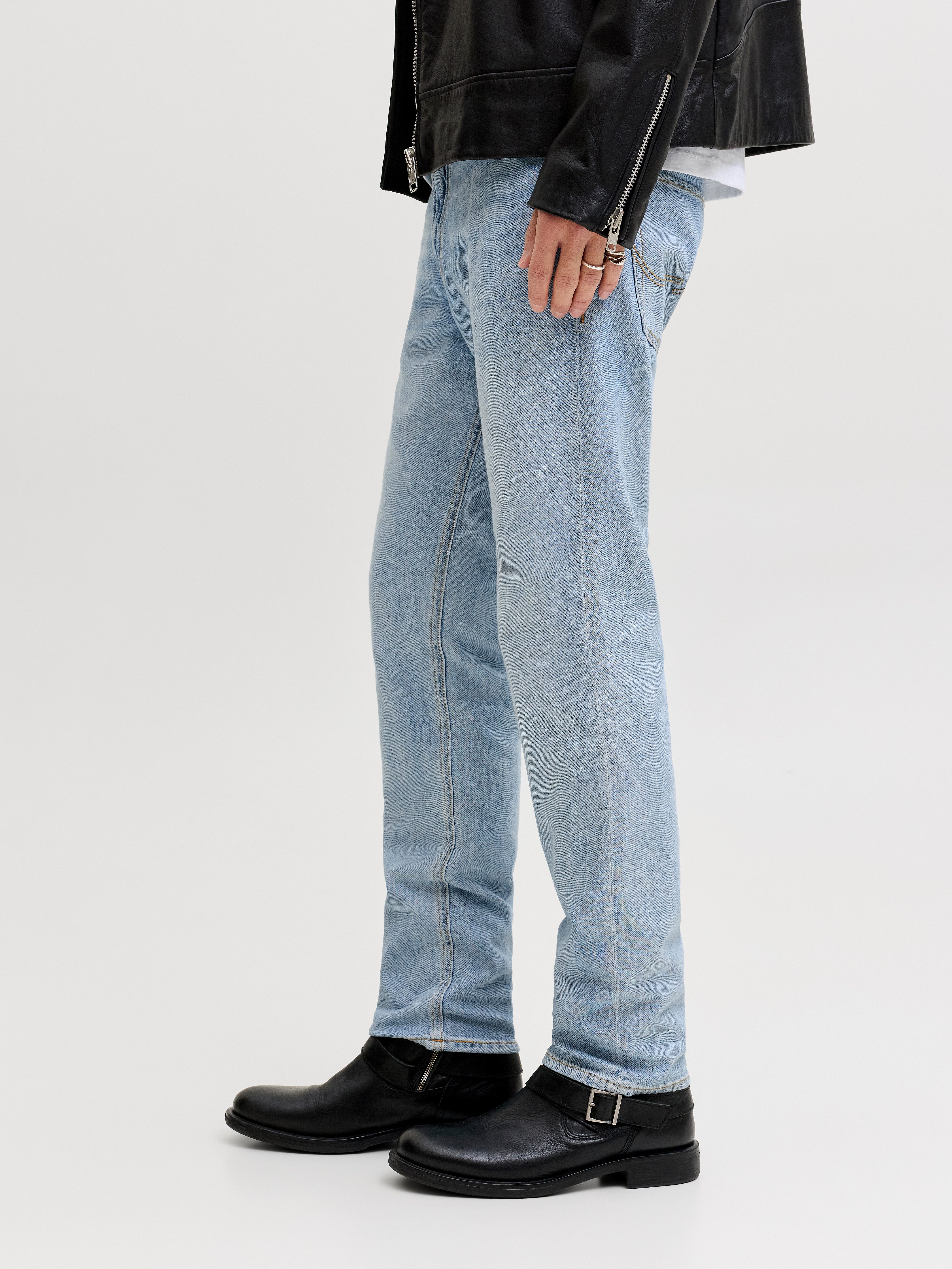 Jack & Jones Regular-fit-Jeans JJICLARK im Used-Look, Stretchkomfort und niedrige Leibhöhe Baumwollmischung, regular fit – Bild 2 von 5