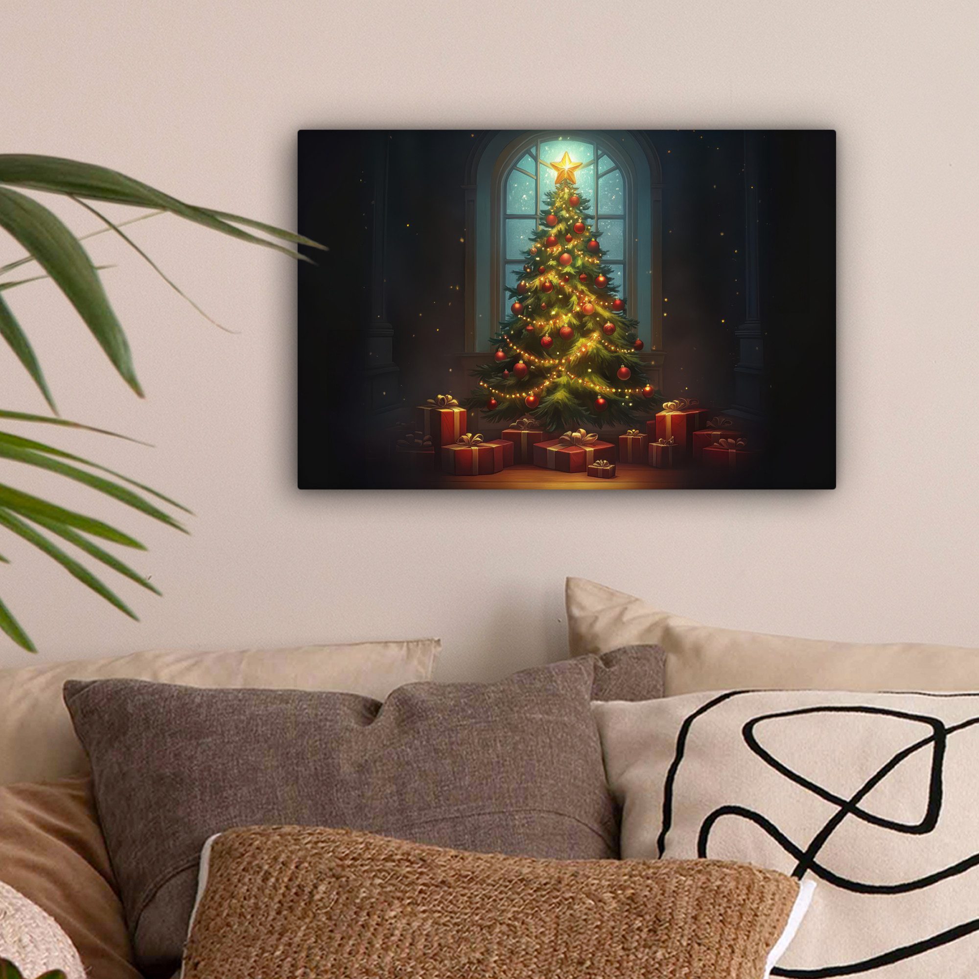 OneMillionCanvasses® Leinwandbild Weihnachtsbaum - Geschenk - günstig online kaufen