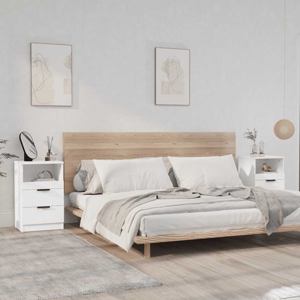 furnicato Nachttisch Eleganter in Weiß 40 x 36 x 65 cm mit 2 Schubladen (2- günstig online kaufen